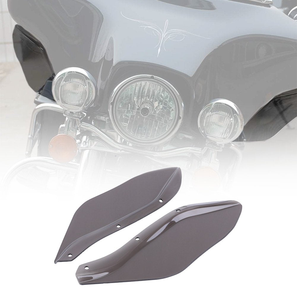 Kiwi Master 2 Pcs Fairing Air Deflectors Side Wings Windshield Side Cover Shield Compatible For 1996-2013 Harley Touring Electra/Street/Tri Glide Cvo,Dark Smoke