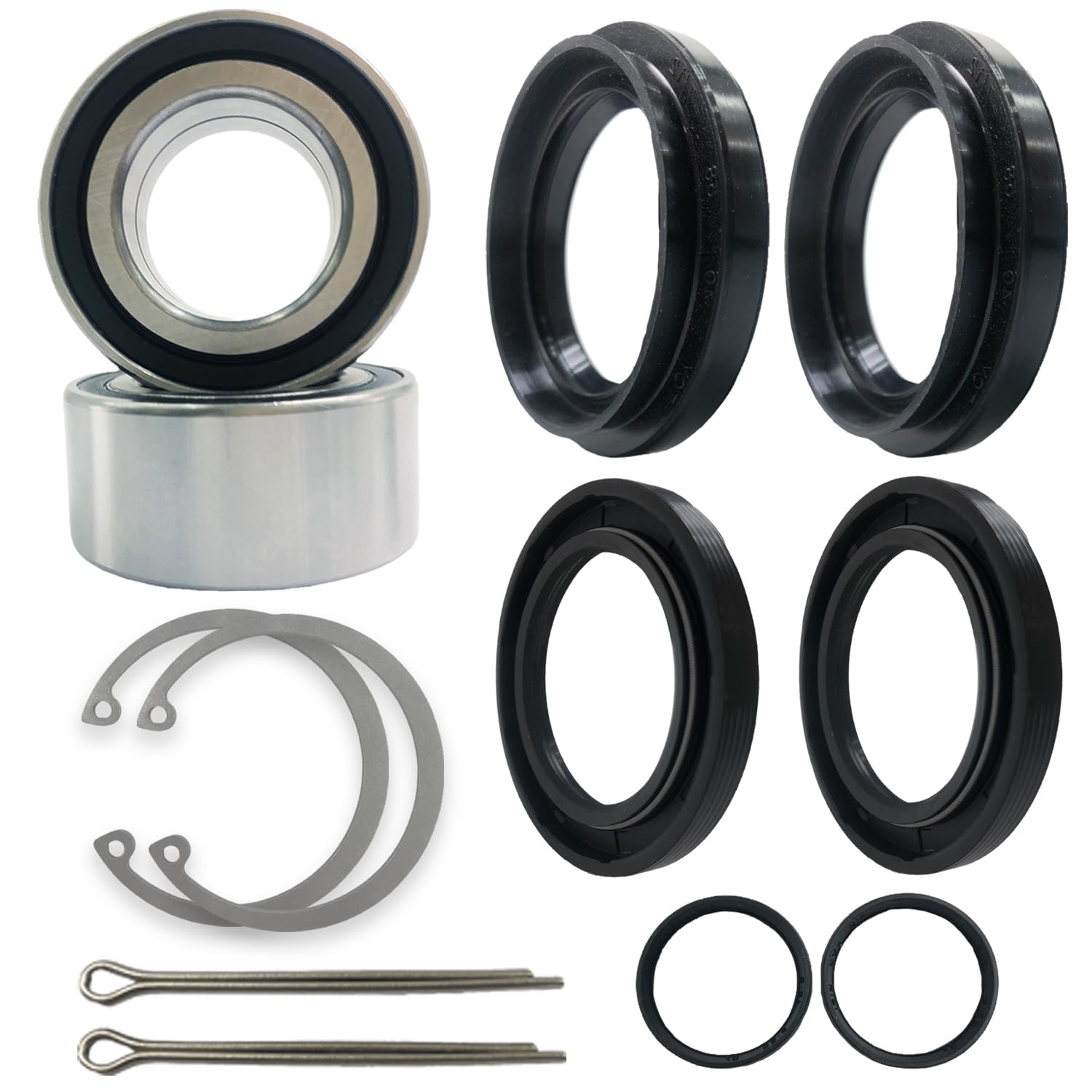 Biglknm Front Wheel Bearing & Seal Kit Fit For Atv Foreman 400 450 500 Rubicon 500 Rincon 650 680 Wheel Hub Bearing Replace 91051-Ha7-651 91209-Hn2-003 91256-Hm7-003