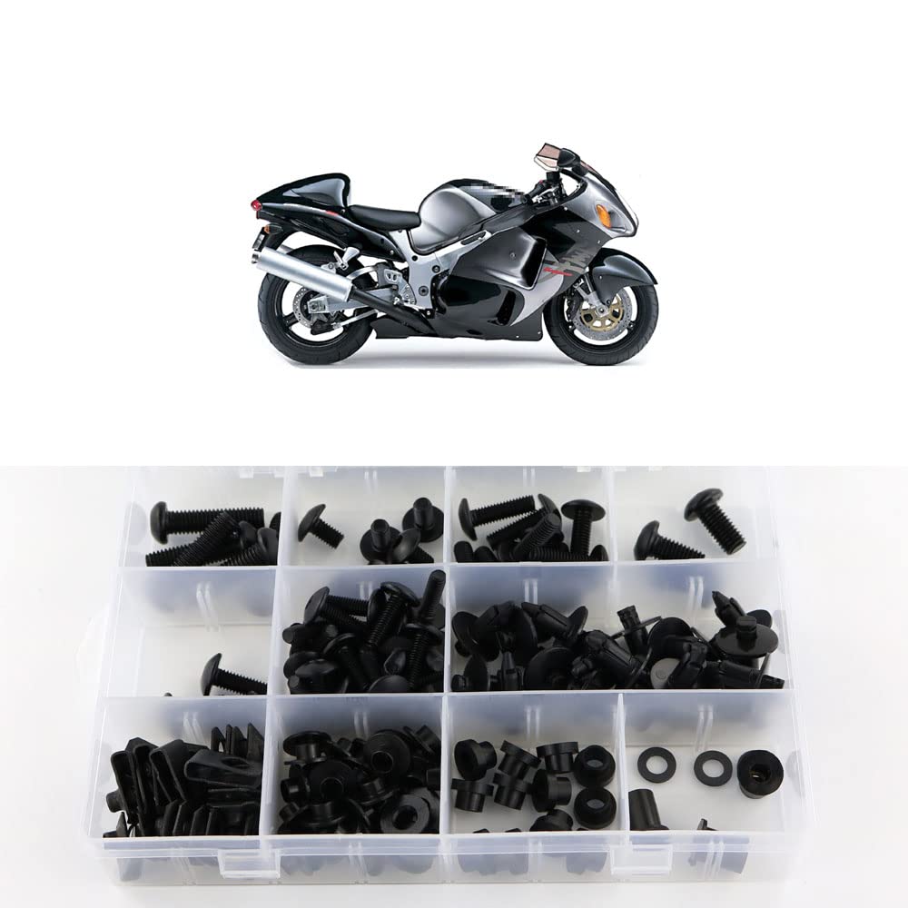 Xitomer Full Sets Fairing Bolts Kits, Fit For Gsx1300R Hayabusa 1999 2000 2001 2002 2003 2004 2005 2006 2007, Mounting Kits Washers/Nuts/Fastenings/Clips/Grommets (Matte Black)