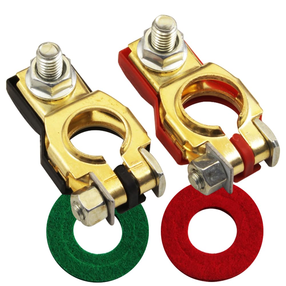 Ampper Battery Terminals Set W/ M8 Nut, Compatible For Nissan Altima Murano Pathfinder Maxima Quest Rogue Titan Versa Etc, 243407F000 And 243407F001 (1 Pair)