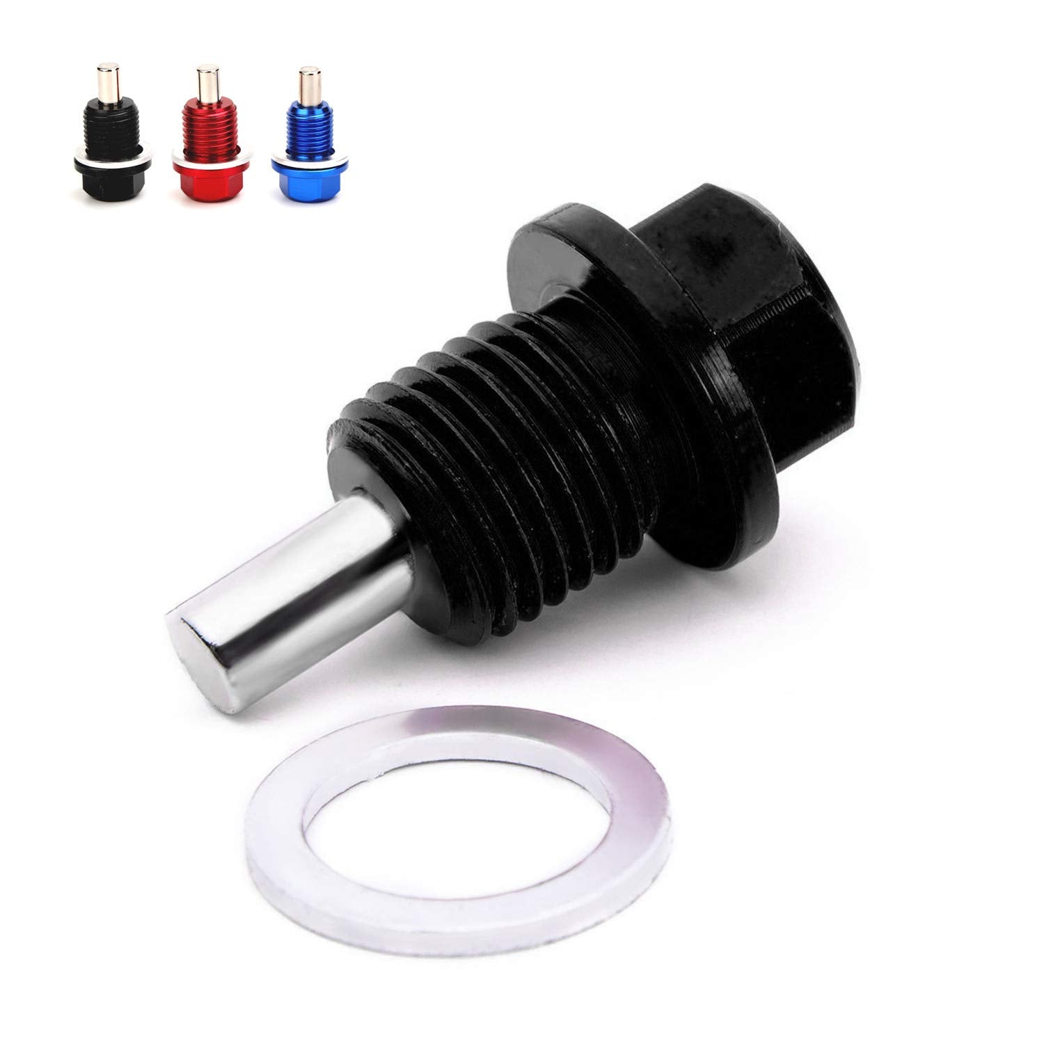 Magnetic Oil Drain Plug Magnetic Sump Drain Nut Oil Drain Bolt(M12X1.5,Black)