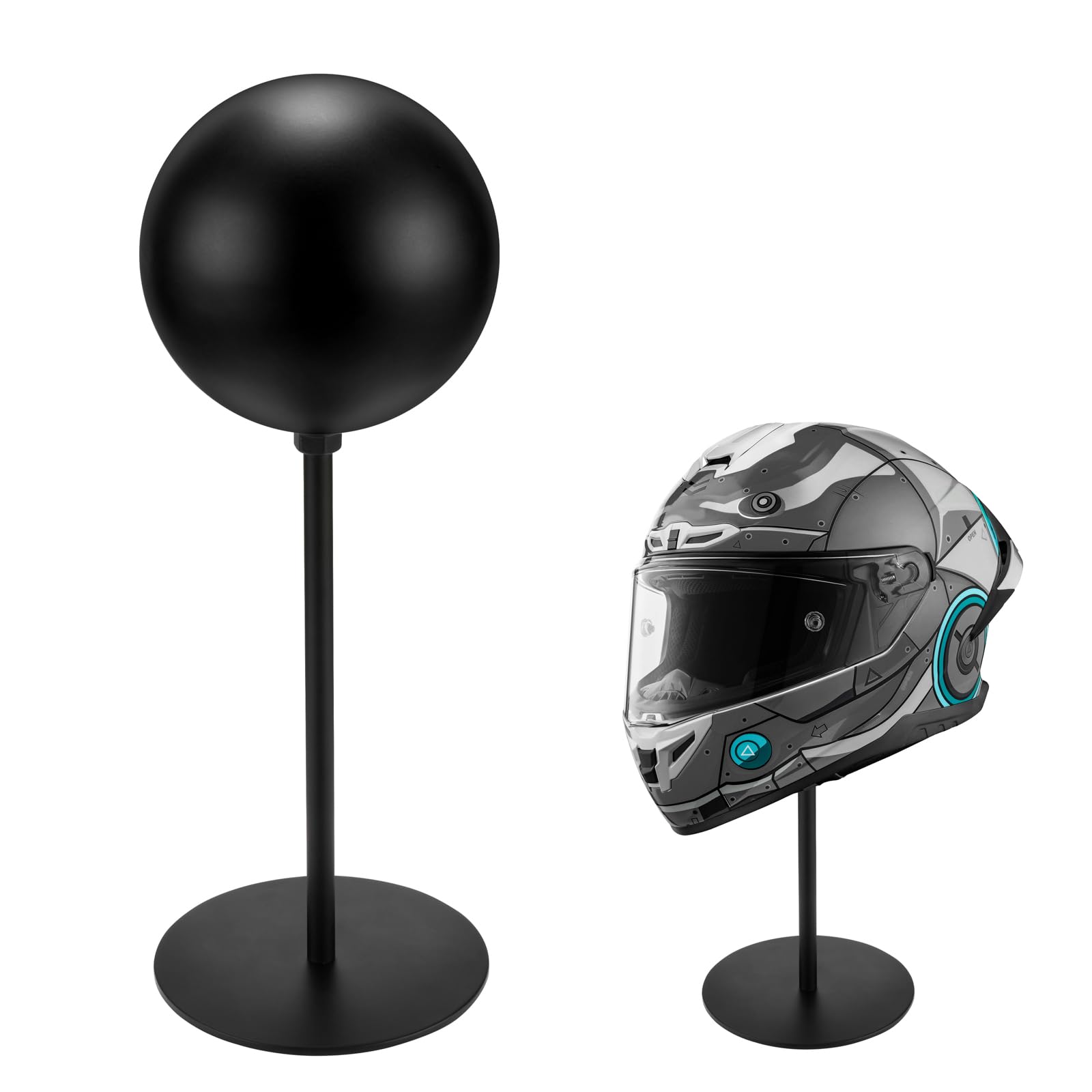 Motofans® Helmet Stand Metal, Rotation Metal Stand Desktop Hanger Rack Helmet Stand Display For Motocycle Helmet, Caps,Hat, And Rugby Helmet