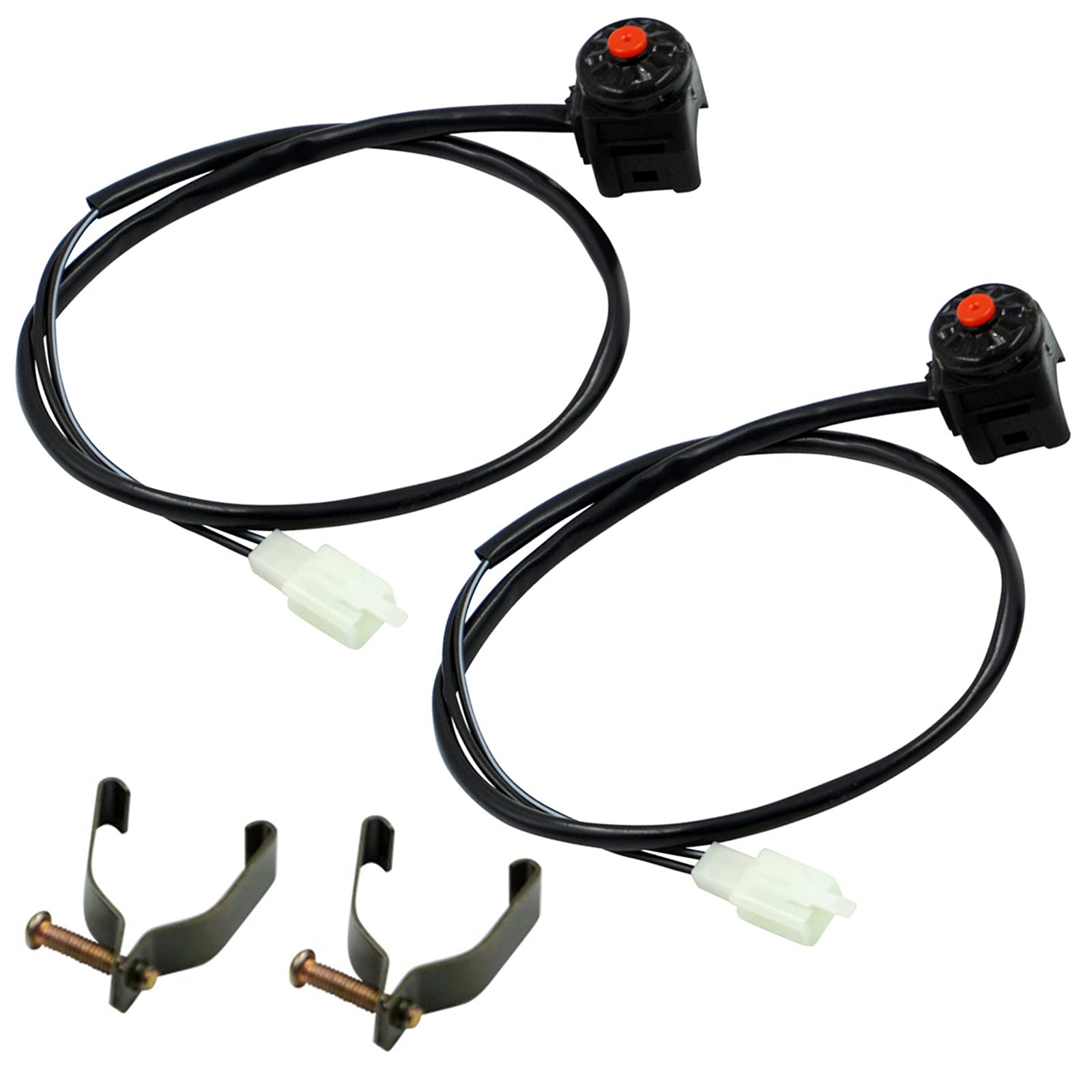 Universal Motorcycle Kill Stop Switch Horn Button Motorbike Switch Handlebar For Atv Dirt Bike 7/8Inch 22Mm (Pack Of 2) (Red)