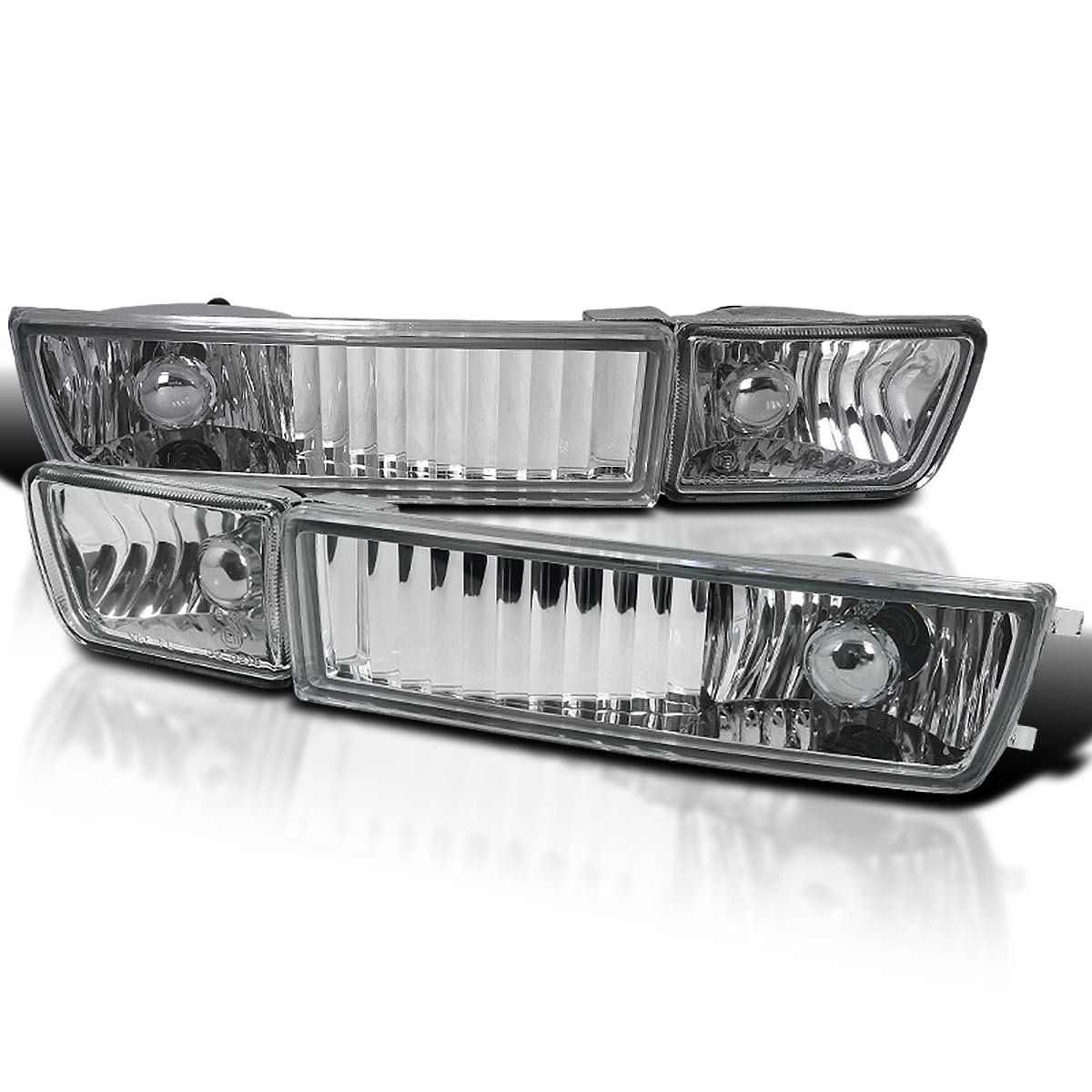 Spec-D Tuning Clear Driving Fog Lights + Bulbs Compatible With 1993-1998 Volkswagen Vw Golf Mk3 Jetta L+R Pair Assembly