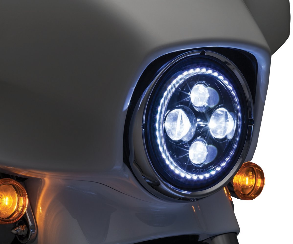 Kuryakyn Orbit Vision 7' L.E.D. Headlight, Black