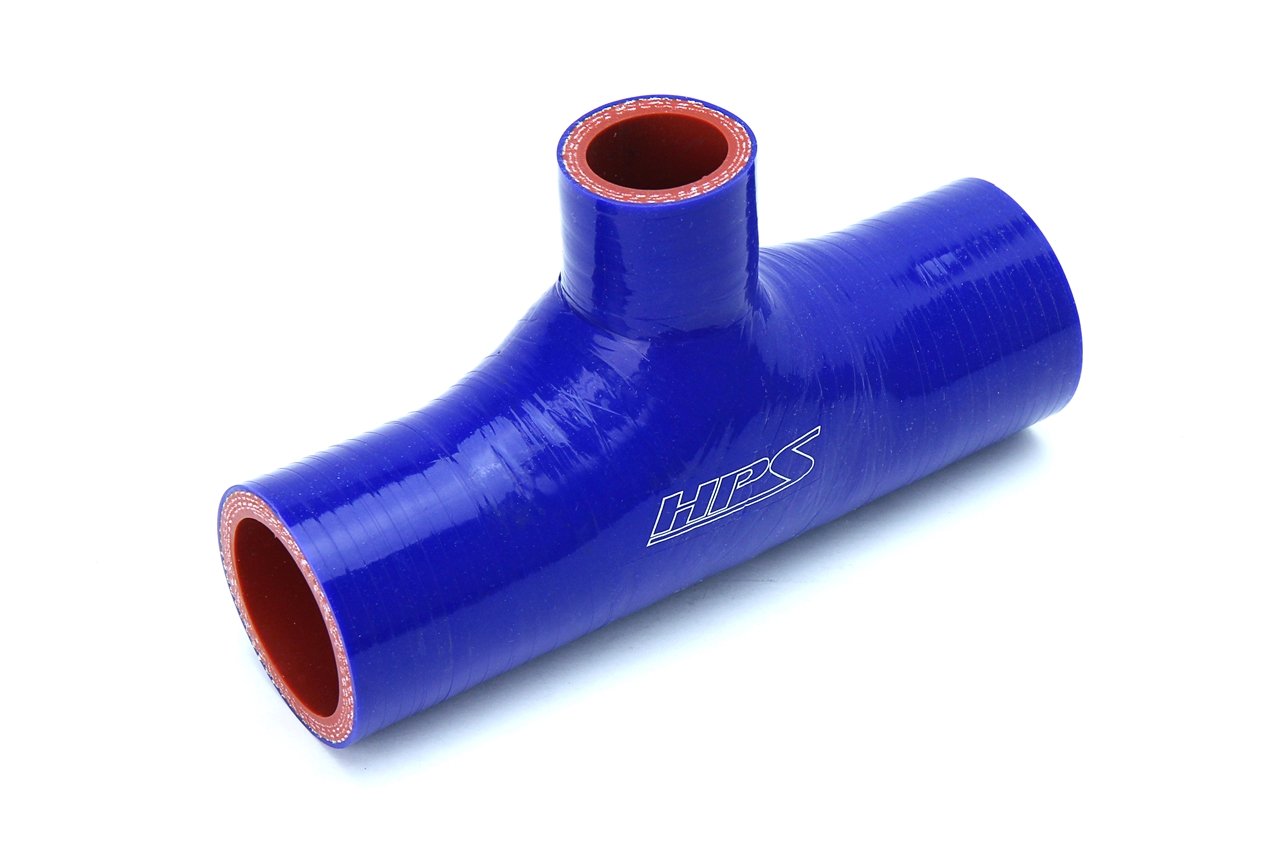 Hps 1-1/2' Id, 1' Id Branch Blue Silicone Coupler Coolant T Hose Tee Adapter, High Temp 4-Ply Reinforced (150-Those-100-Blue)