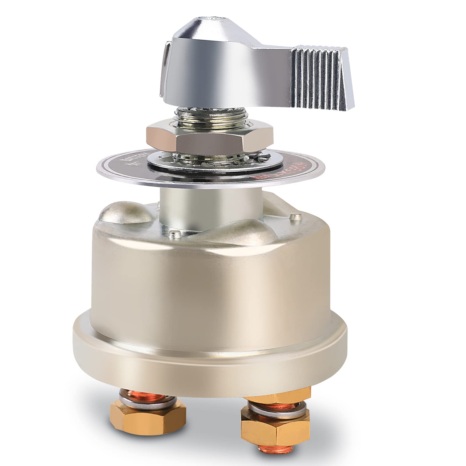 12-48V Master Battery Disconnect Switch, High Current 200A Battery Power Cutoff Isolator Killer Switch With Face Plate For Car Vehicle Rv Truck Boat Marine Outboards Atv On/Off Battery Isolator Switch