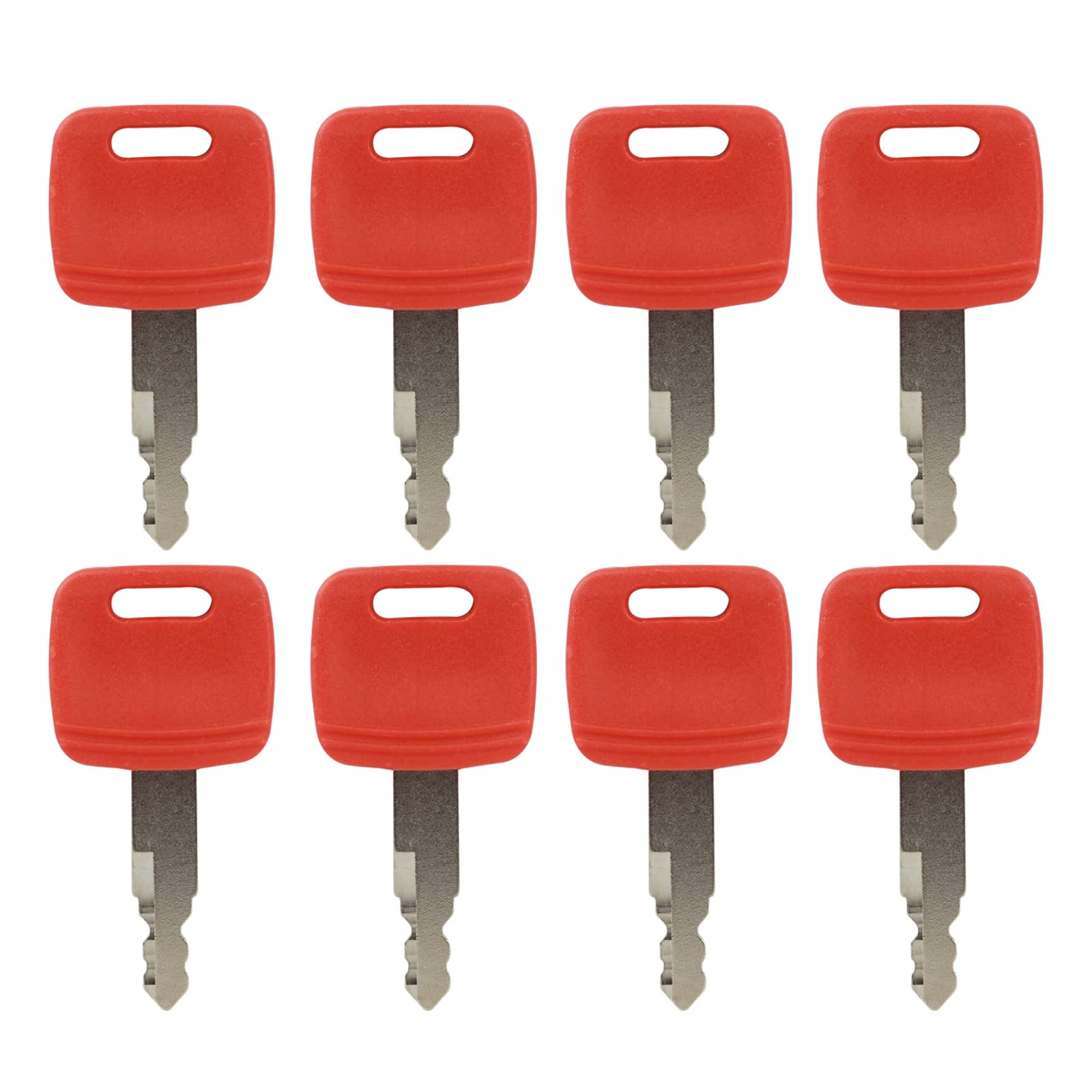 H800 8Pcs Ignition Keys Replacement For Jo-Hn Deere Hita-Chi Excavator Case Dozer Fiat New Ho-Lland At194969 At147803 4286465 Red