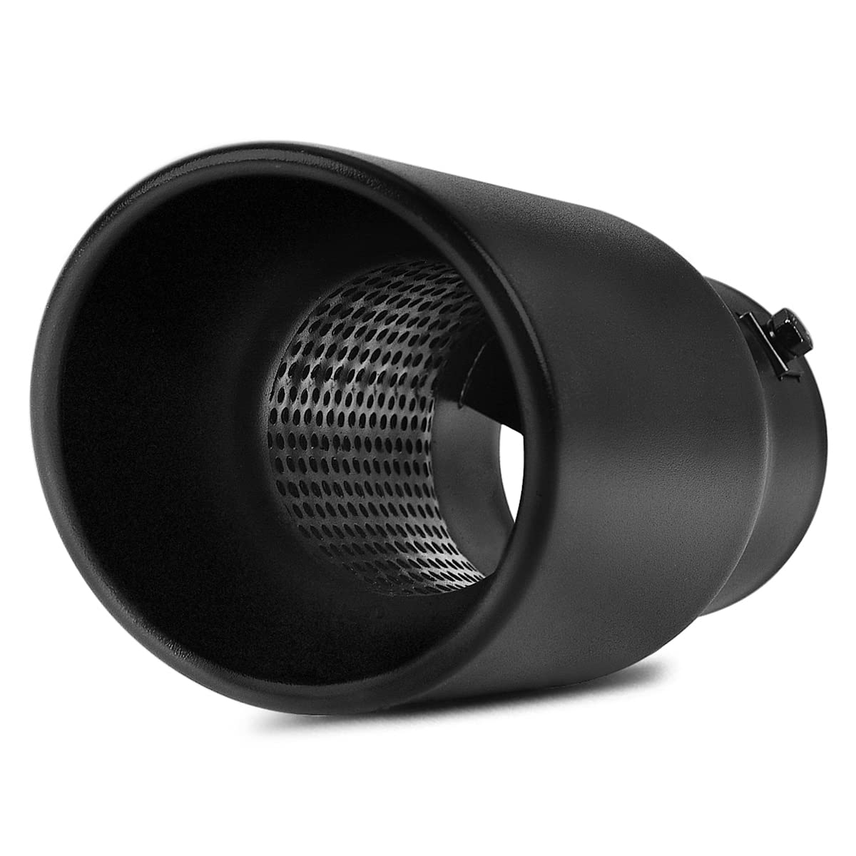 Autosaver88 1.5-2.5 Inch Exhaust Tip, 1.5'-2.5' Inlet 4' Outlet 9' Long Black Powdercoat Exhaust Tip With Clamps And Adapters Fit For 1.5'/1.75'/2.0'/2.25'/2.5' Outer Diameter Tailpipe, Bolt-On