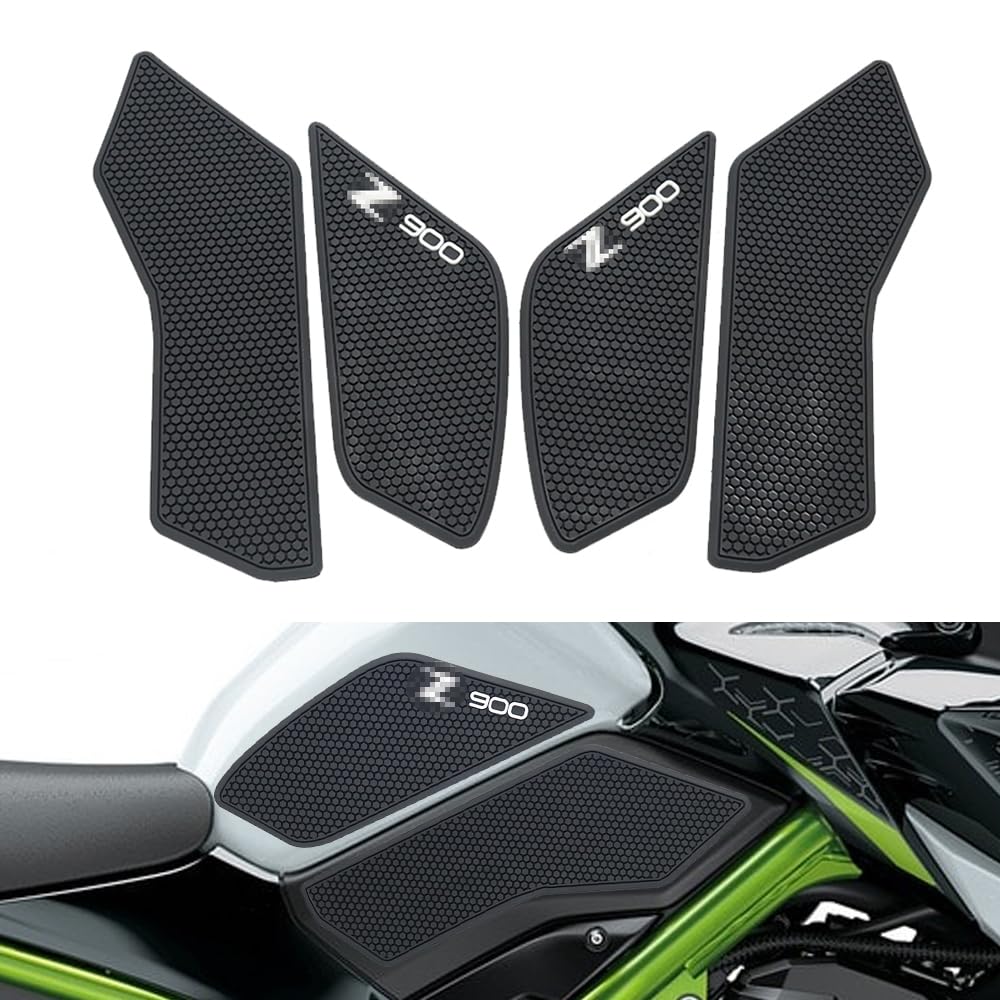 Katie Devi Motorcycle Sticker Decal Set For Kawasaki Z900 Z900Se Z 900 Se 2017-2023, Black Rubber Protectors, 4 Pcs