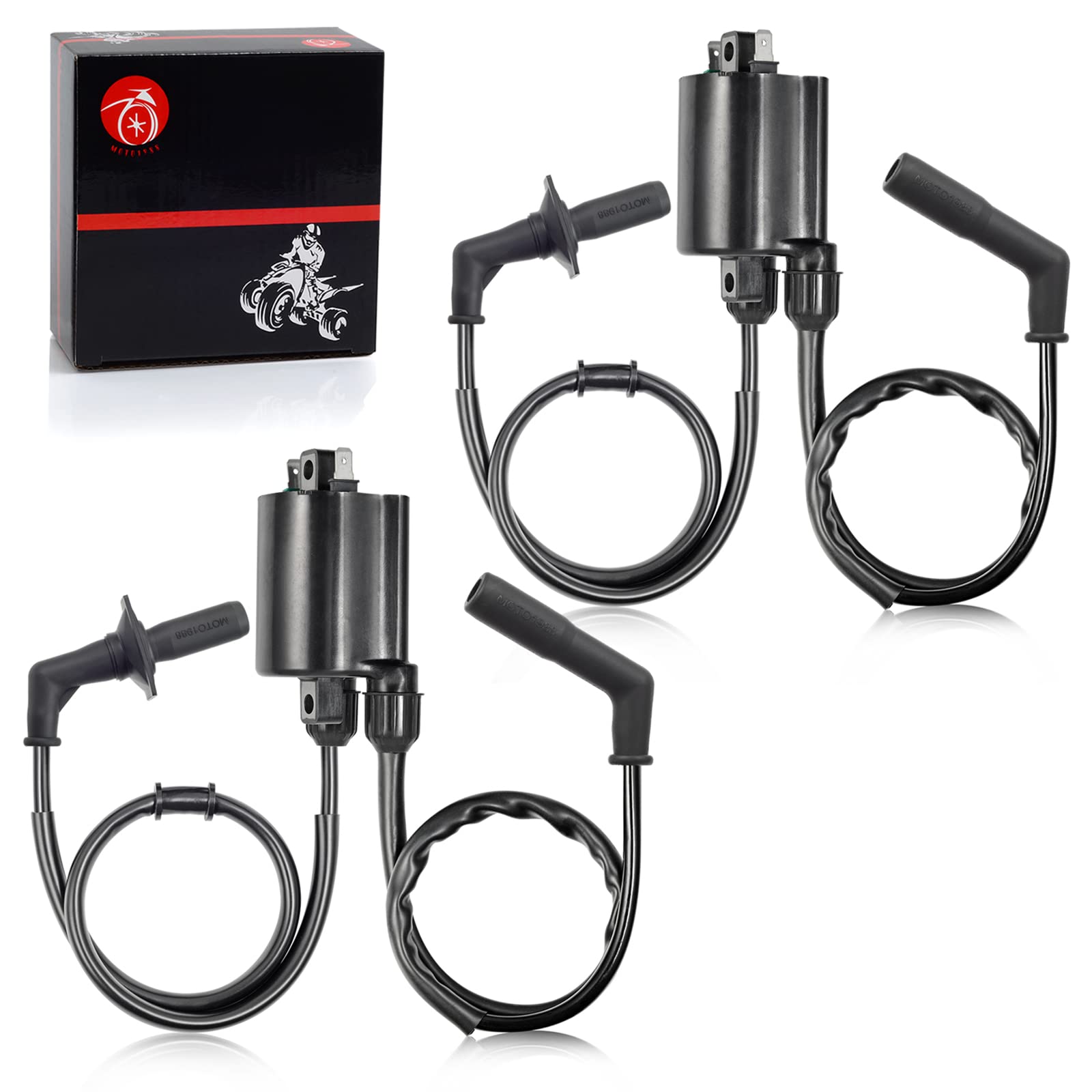 Moto1988 2Set Of Ignition Coil & Spark Plug Cap For Honda Shadow 1100 Shadow Aero 1100 Spirit 1100 Sabre 1100 Ace 1100 Vt1100 1987-2007