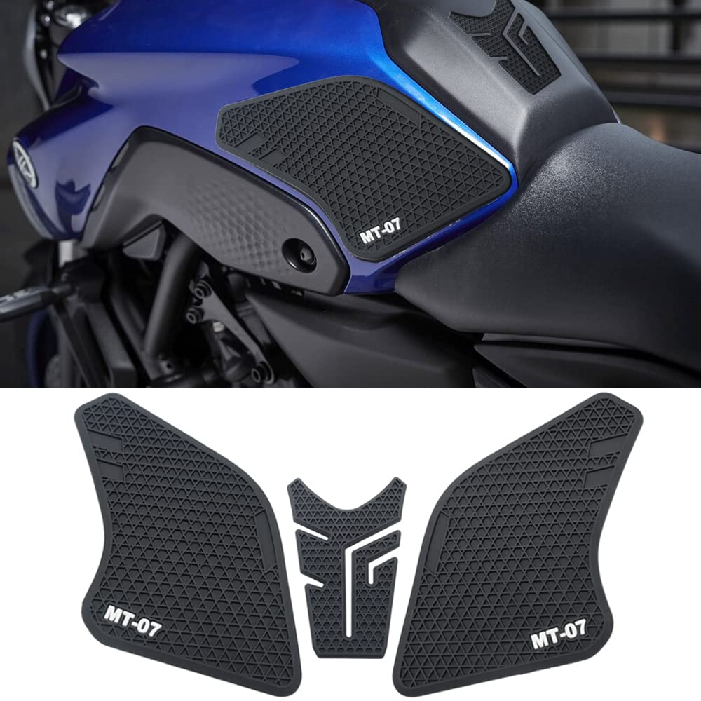 Wodpice Motorcycle Gas Tank Protectors For Mt 07, Non-Slip Fuel Tank Sticker, Waterproof Fuel Tank Side Traction Pad For Mt-07 Mt07 Mt 07 2021 2022