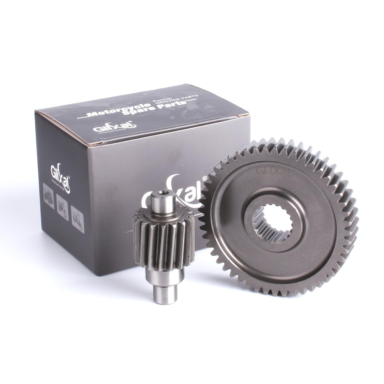 Glixal High Performance Secondary Transmission Gear, Gy6 49Cc 50Cc 80Cc 100Cc Racing Final Drive Gear Set For 139Qmb 139Qma 147Qmd Engine Scooter Moped Atv Go Kart (17T/49T)