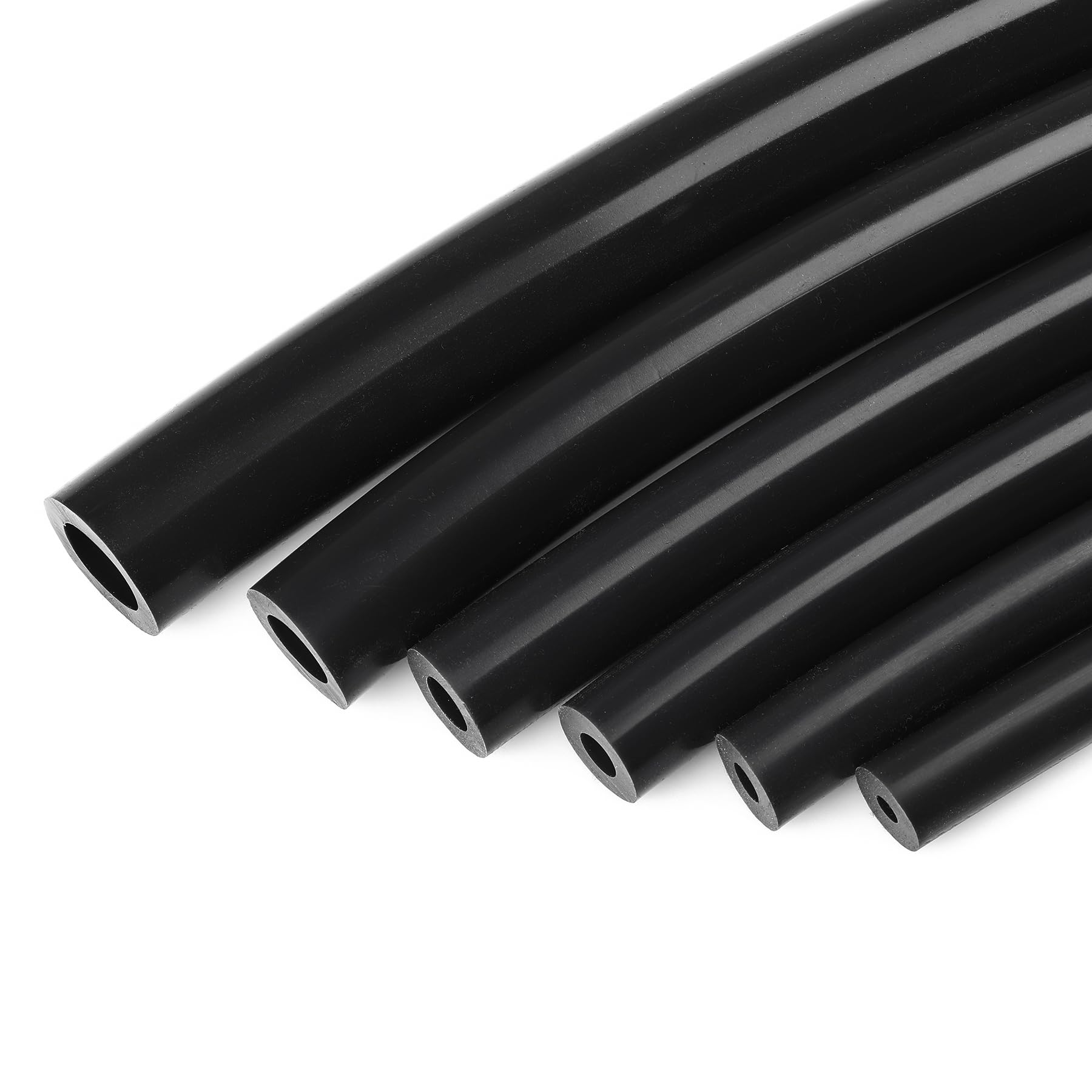 Ucreative 1/8' 5/32' 3/16' 1/4' 5/16' 3/8' Automotive Silicone Vacuum Tubing Hose Kit For Air And Water 6Pcs 5Ft (Black)