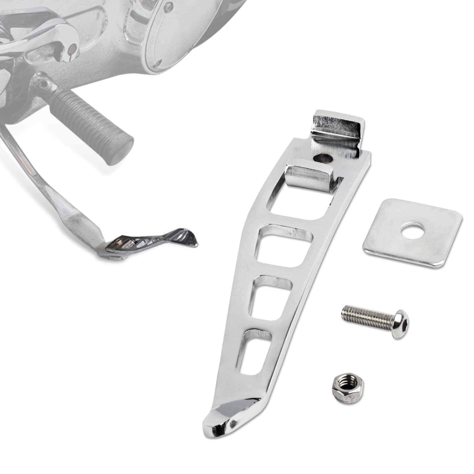 Psler Kickstands Side Stand Assist Tool Accessories Motorcycle Jiffy Stand Extension Kit Foot Pedal Support For Dyna 1993-2017, Chrome