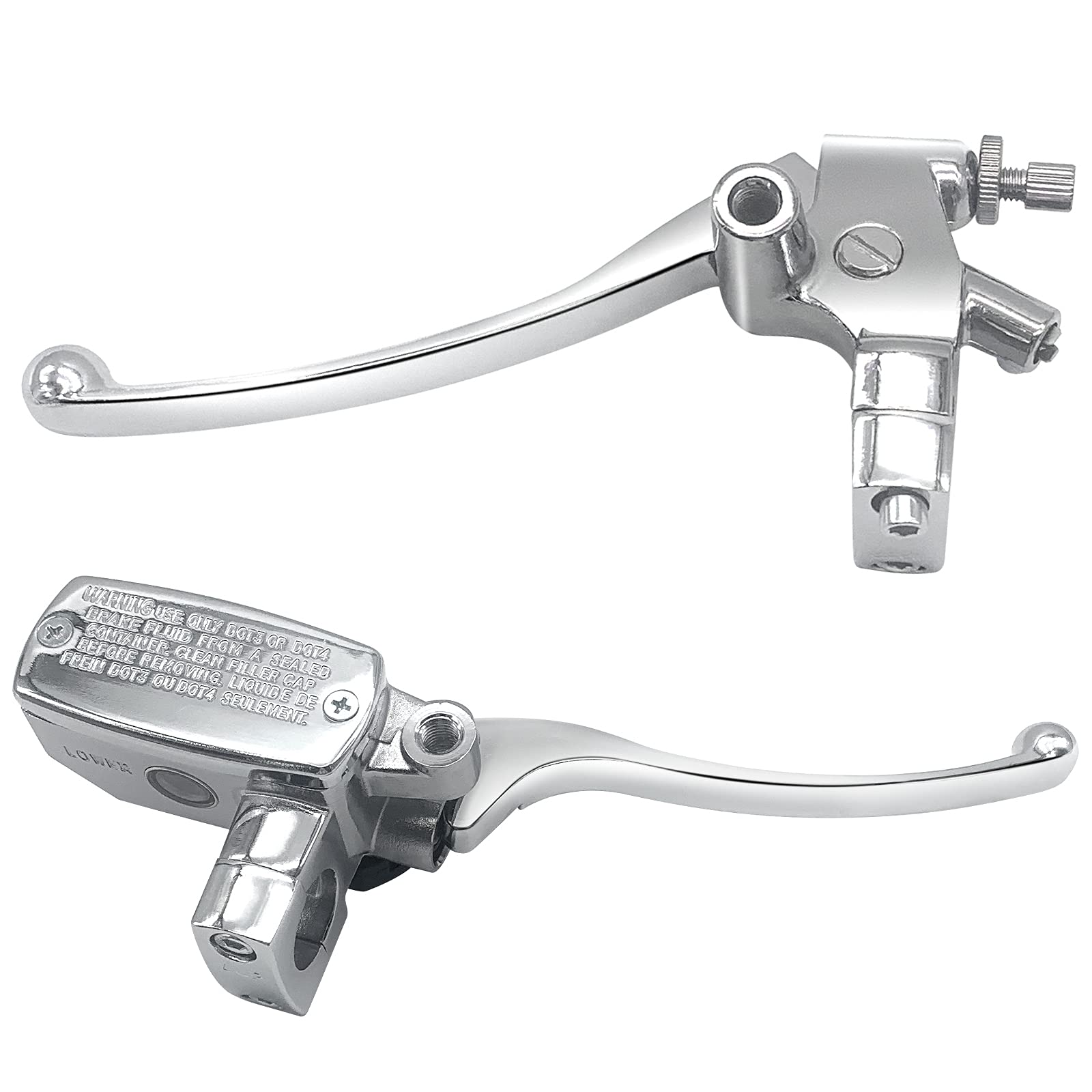 Javik Left & Right Brake Master Cylinder Clutch Lever For Honda Vt600 Vt750 Vt1100 Vt1300 Vtx1300 Vf750 (Chrome)