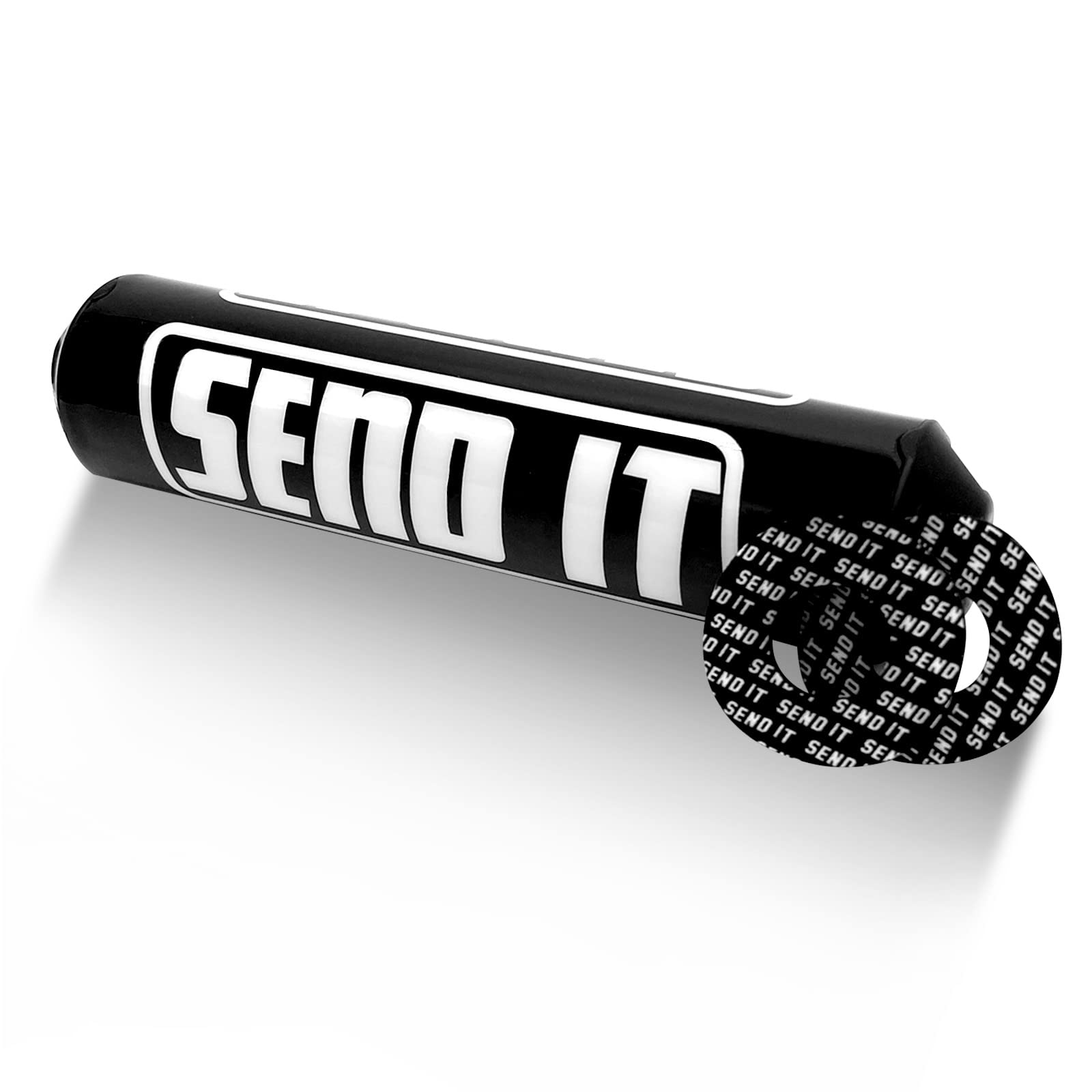 Send It Bar Pad With Free Donuts Handlebar Dirtbike Atv Crossbar (Black, Round)