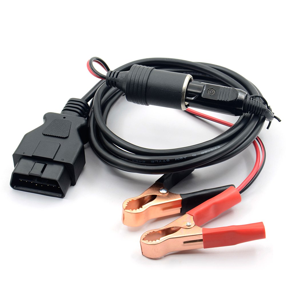 Vstm Obd Ii Vehicle Ecu Emergency Power Supply Cable Memory Saver (3Meter) With Alligator Clip-On 12V Car Battery Cigarette Lighter Power Extension Socket