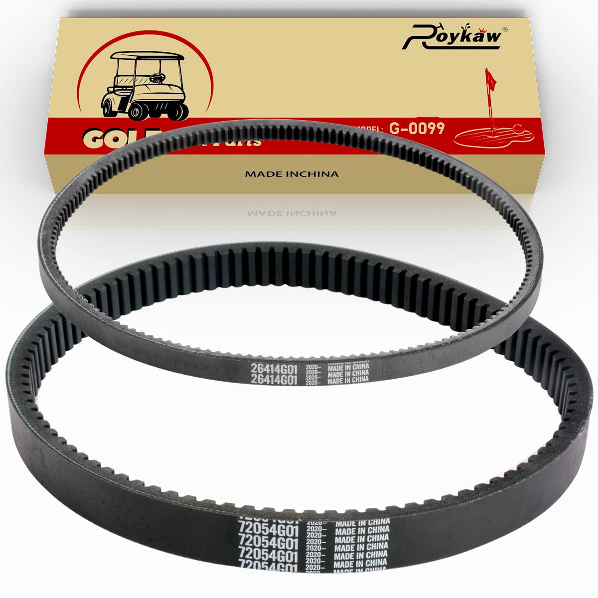 Roykaw Ezgo Txt Gas Drive Belt & Starter Belts Kit For Ezgo 4 Cycle Gas Golf Cart Txt Cushman Express Marathon Medalist St Vehicles Terrain 1994-2013, Oem # 72054G01, 72024G01, 72025G01, 26414G01