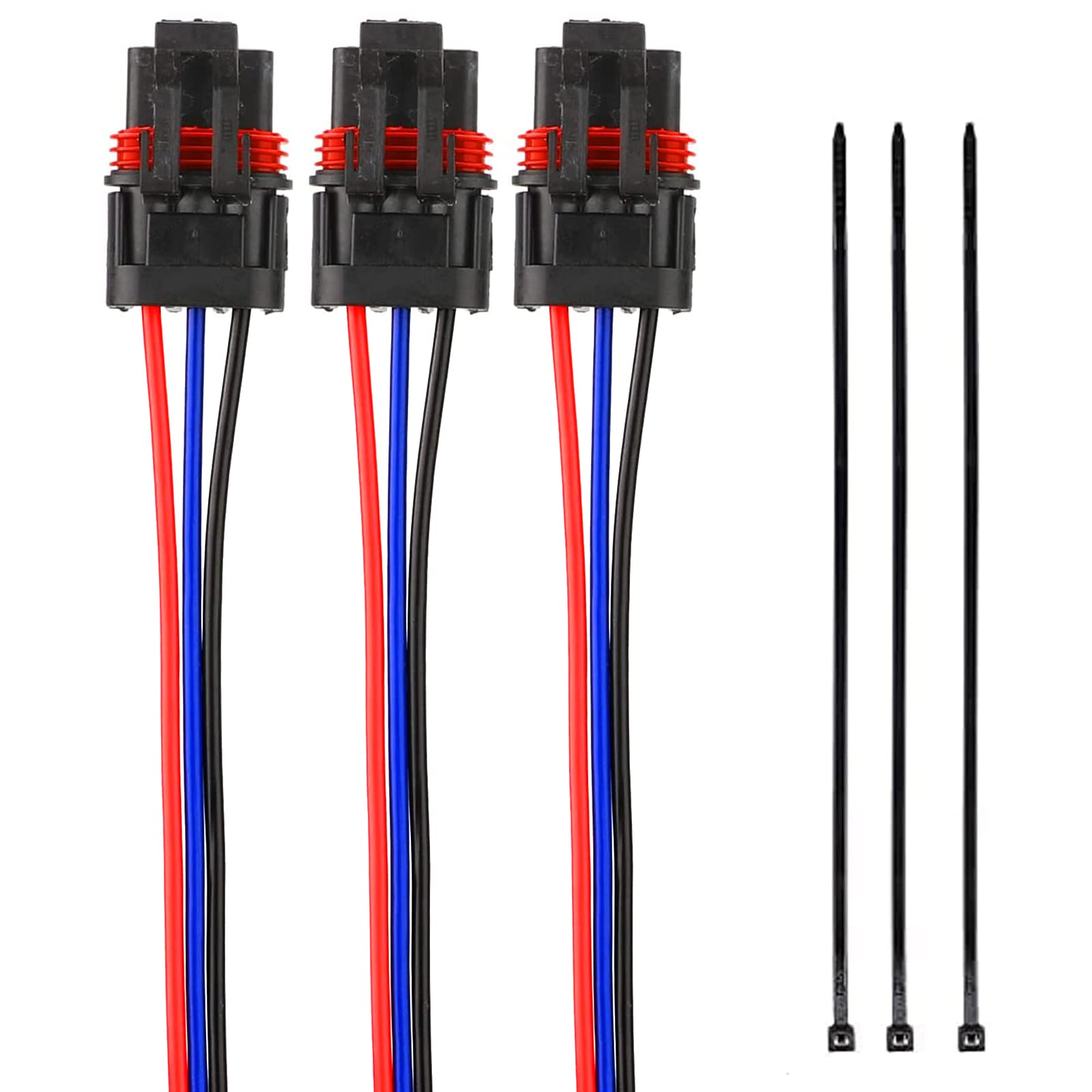 12Awg Pulse Power Plug Connector Pigtail Compatible With Polaris Ranger Xp 1000 & Rzr Rs1 Pro & General 2018 2019 2020 2021 - Pulse Bar Wire Harness (3 Pcs)