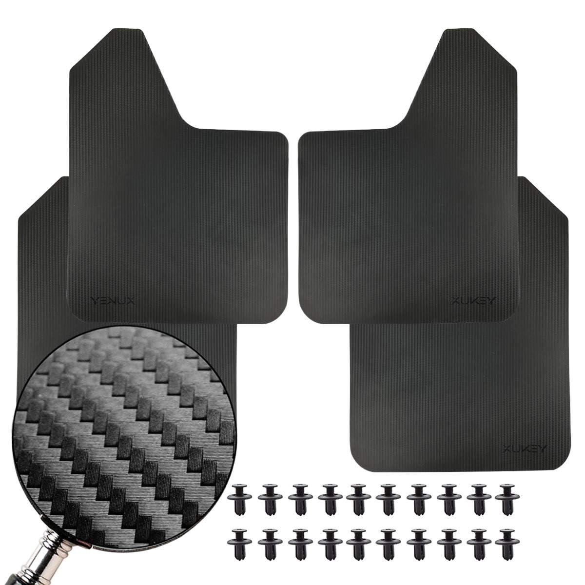 Xukey 4Pcs/Set Universal Carbon Fiber Effect Mudflaps For Car Pickup Suv Van Truck Mud Flaps Splash Guards Mudguards Dirty Traps