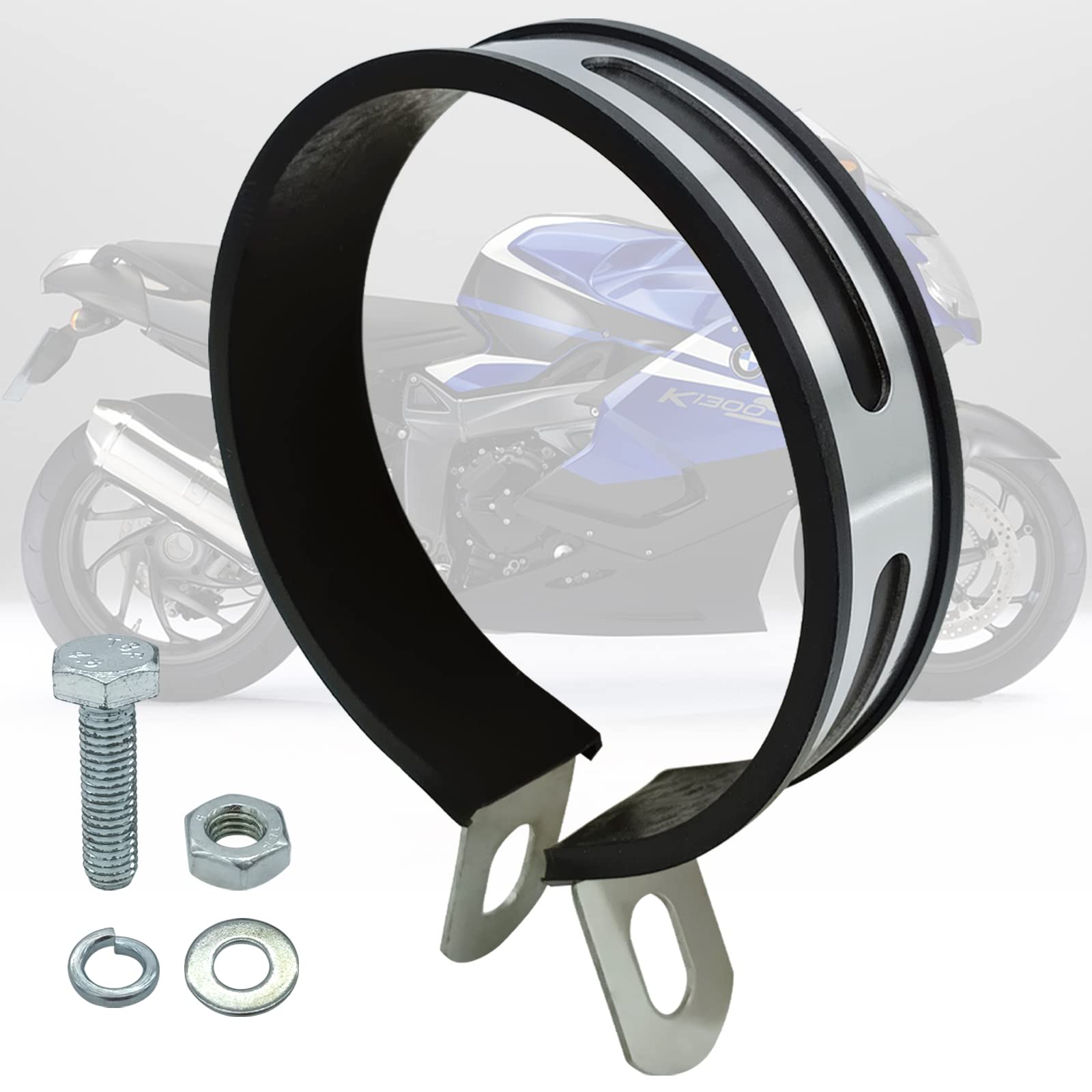 Universal Half Round Motorcycle Exhaust Clip Motorcycle Exhaust Muffler Pipe Bracket Motorcycle Exhaust Hanger Bracket Muffler Pipe Bracket Suitable For Most Motorcycles