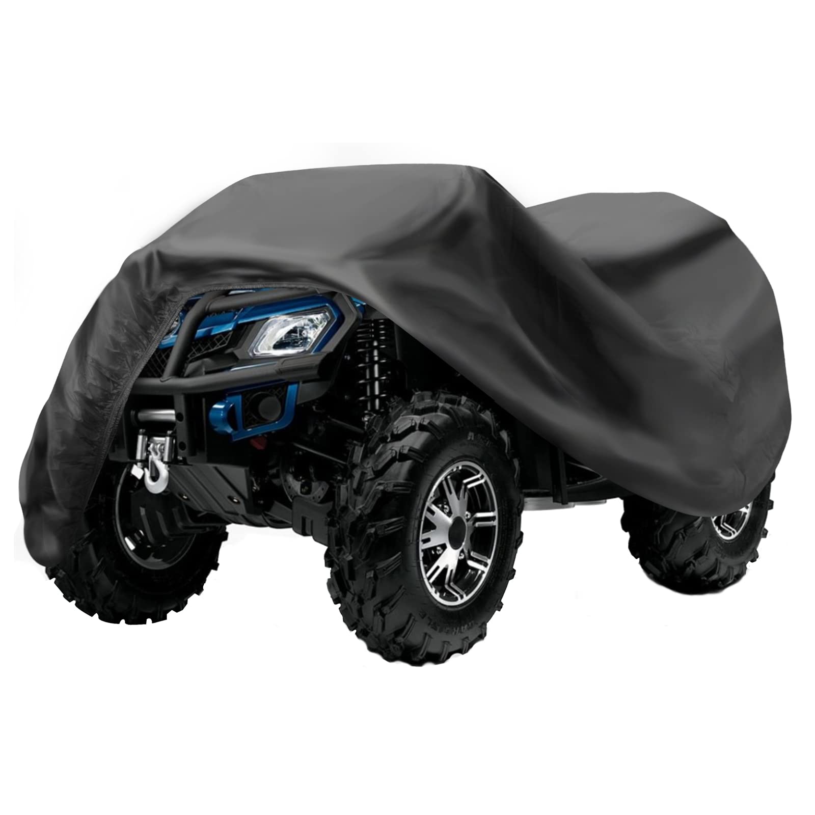 Zoedo Atv Cover Waterproof, Heavy Duty Windproof Quad Covers, All Weather Protection 4 Wheeler Covers Fit For Kawasaki, Honda, Polaris, Yamaha, 86'' (Black, Xxl)