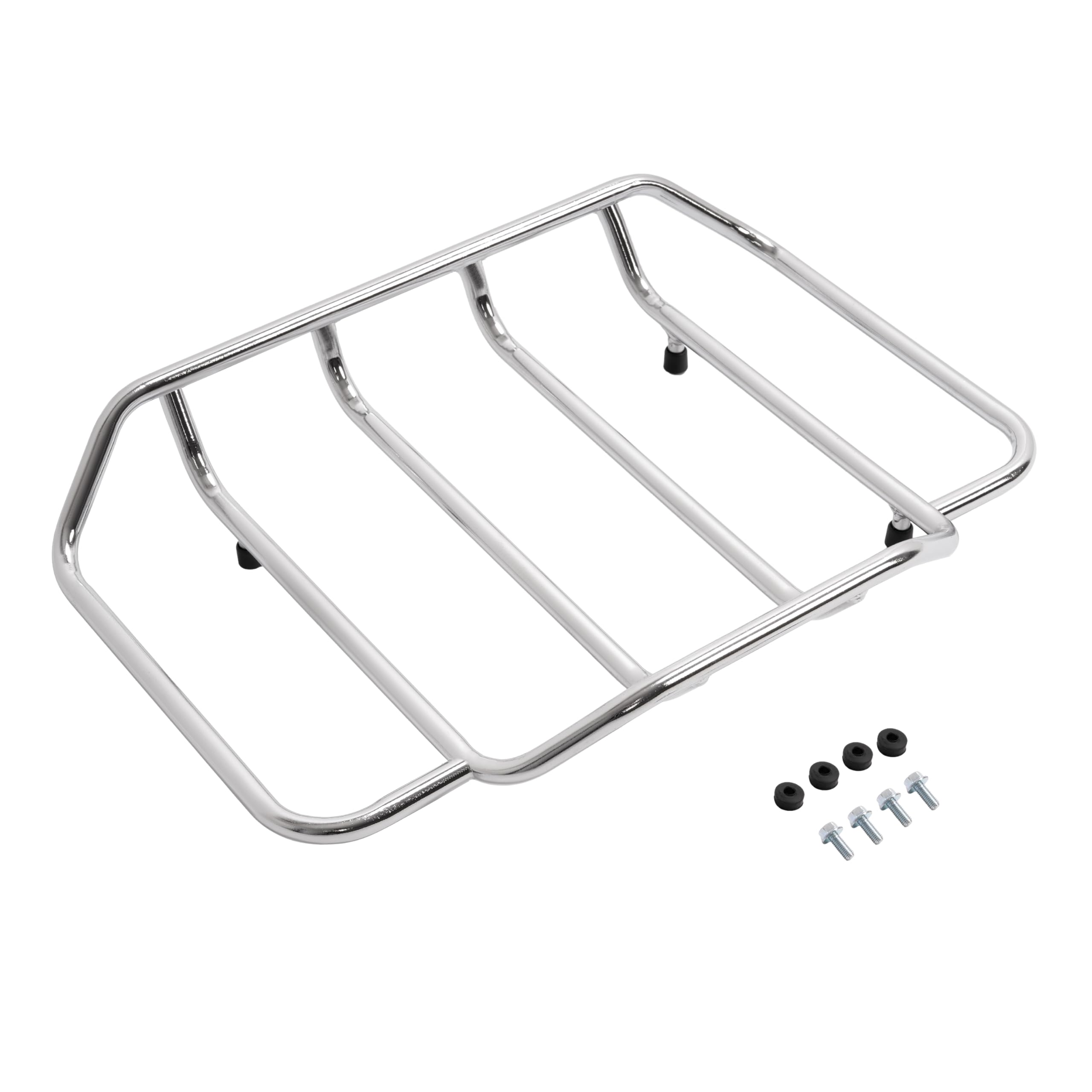 Ecotric Tour Pack Luggage Rack Trunk Top Rack Rail Compatible With Harley Davidson Touring Road Glide Road King Street Glide Cvo 1984-2024 Replacement For 53665-87 Fit For King Chopped Razor Tour Pak