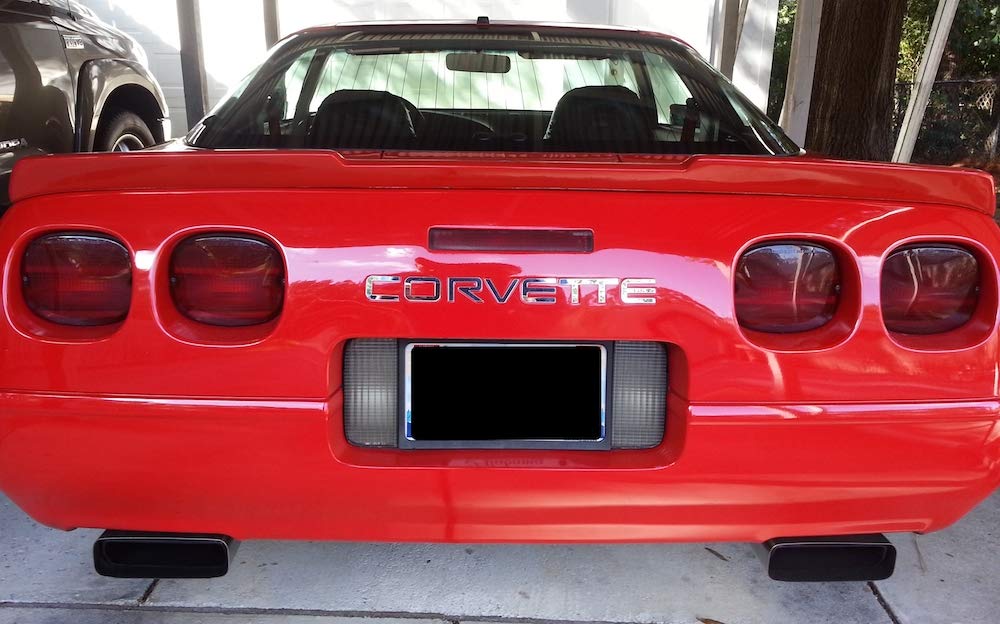 Bdtrims Front And Rear Bumper Raised Letters Compatible With 1991-1996 Corvette C4 Models (Chrome)