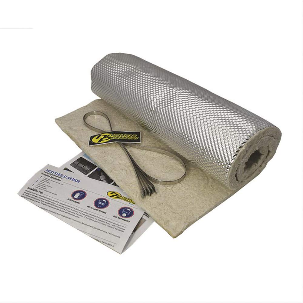 Heatshield Products 176001 Heatshield Armor Kit 1/2' Thick X 1' Wide X 3' Long Hot Pipe Heat Shield Kit With 4 Stainless Steel Locking Ties