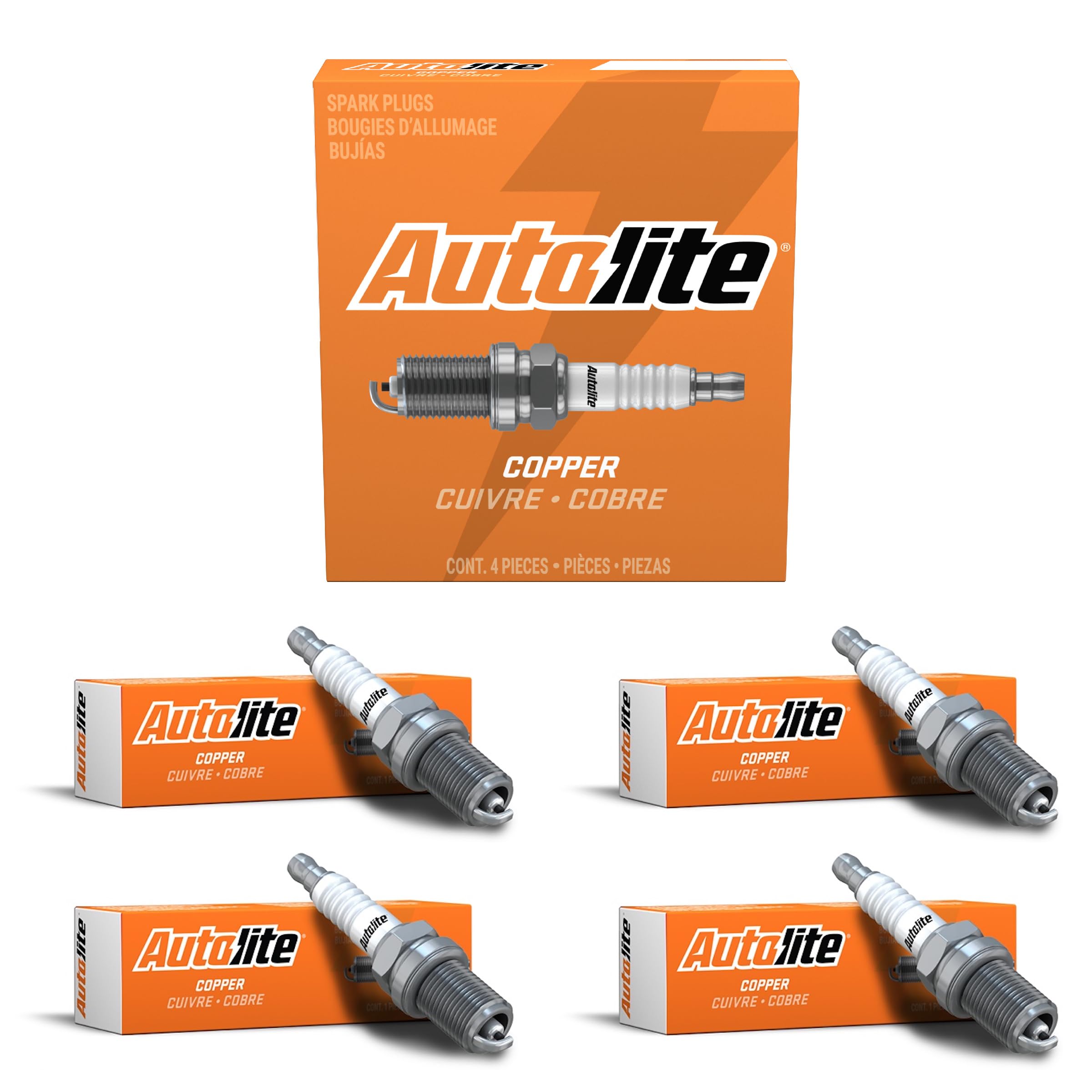 Autolite 3924 Copper Resistor Automotive Replacement Spark Plugs (4 Pack)