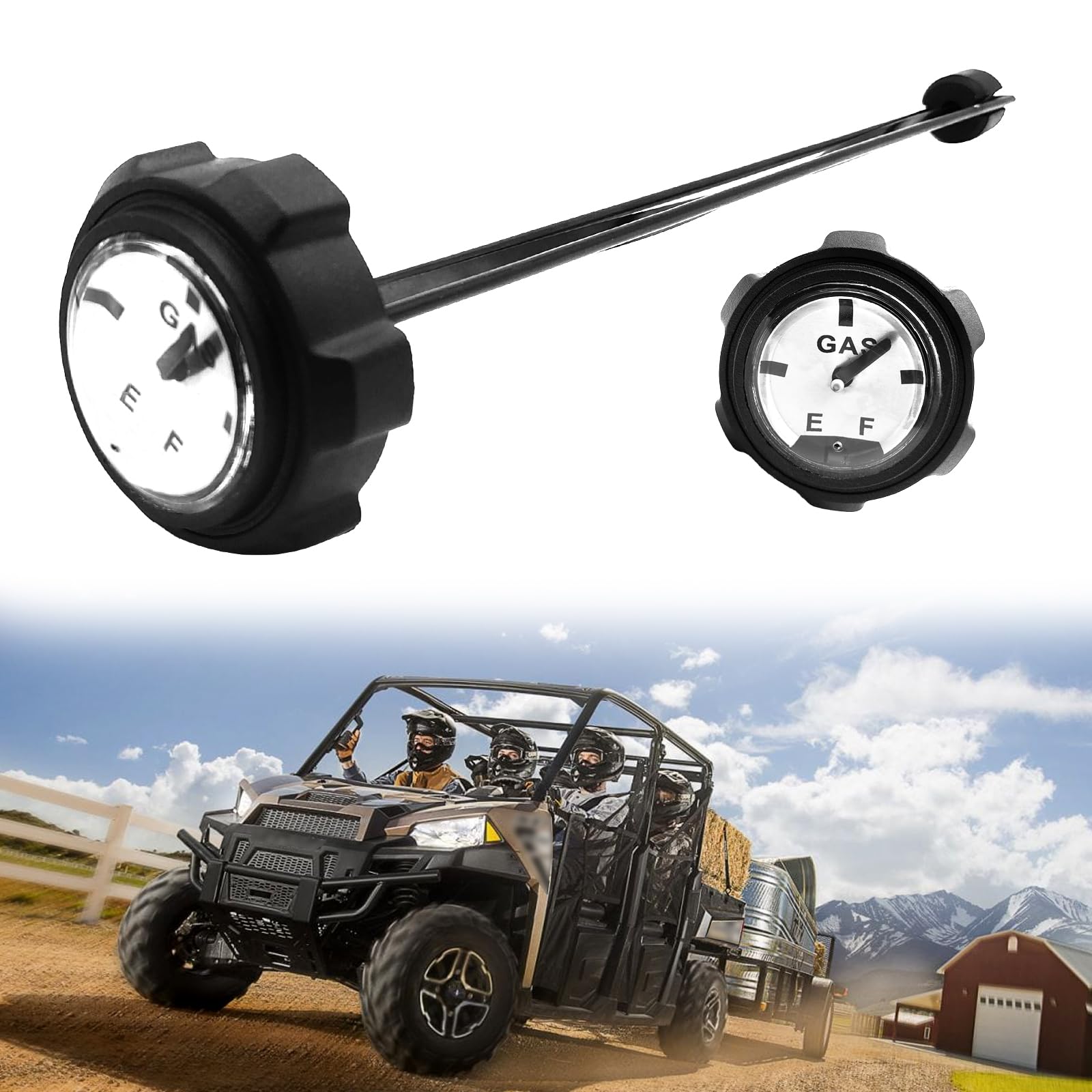 BSAMZO Gas Cap with Gauge for Polaris Ranger 400 425 500 700 - Upgraded OEM 1240119, Natural Color UTV Accessory