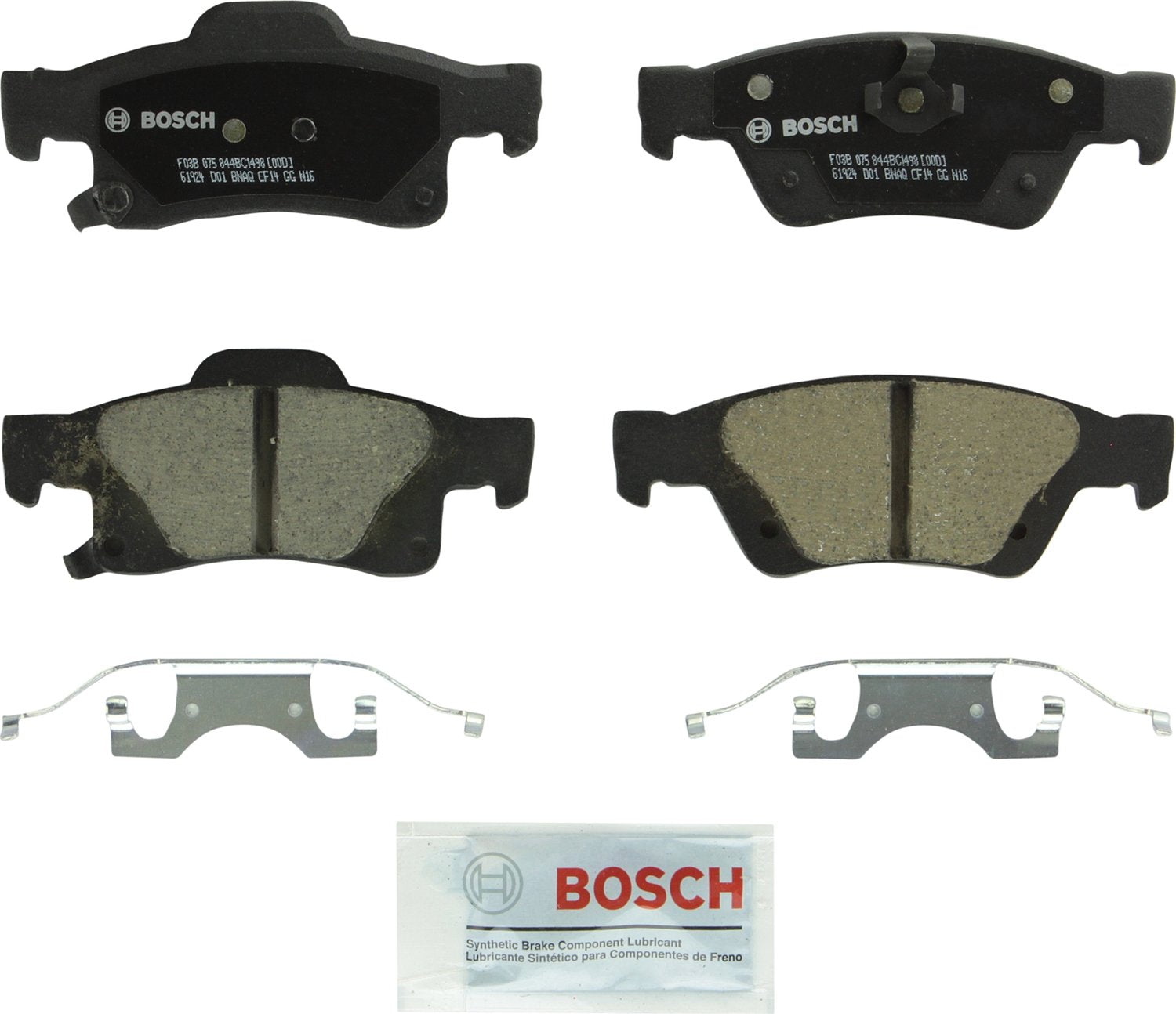 Bosch Bc1498 Quietcast Premium Ceramic Disc Brake Pad Set - Compatible With Select Dodge Durango; Jeep Grand Cherokee, Grand Cherokee Wk; Rear