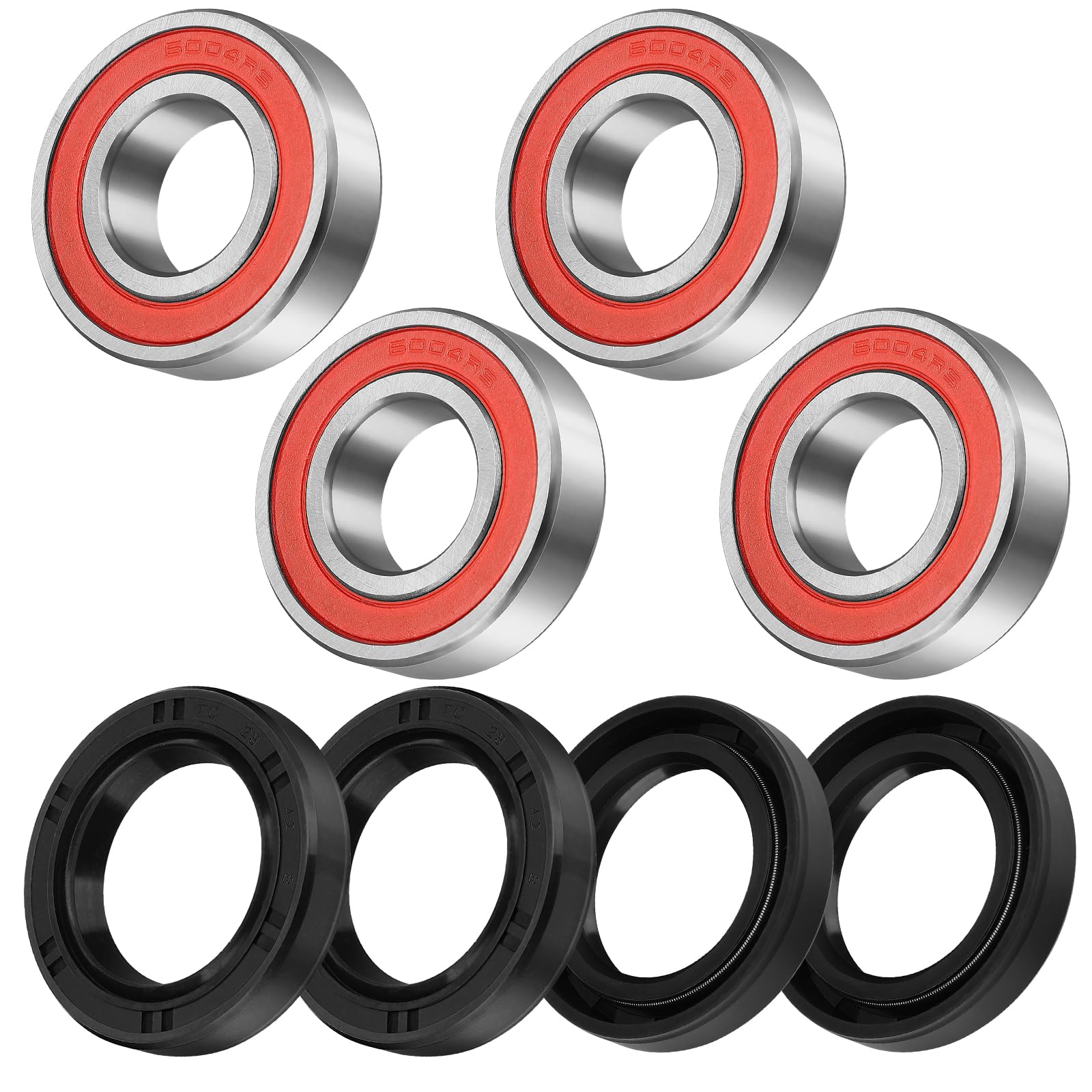 Front Wheel Hub Bearings Seals For Honda Recon 250 Trx250 1997-2022 Rancher 350 2X4 2000-2006 Trx200 1990-1997, Oem# 91053-Hc4-003 91053-Hc4-000 91257-Ka3-711