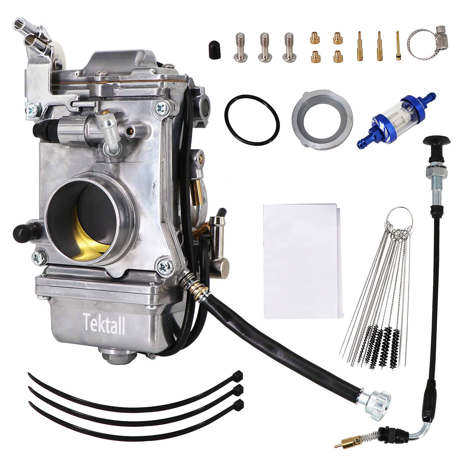 Tektall Carburetor Replace For Mikuni Hsr42Mm Hsr Tm42-6 42Mm Fits For Harley Evo Evolution Twin Cam Motorcycle With Choke Cable