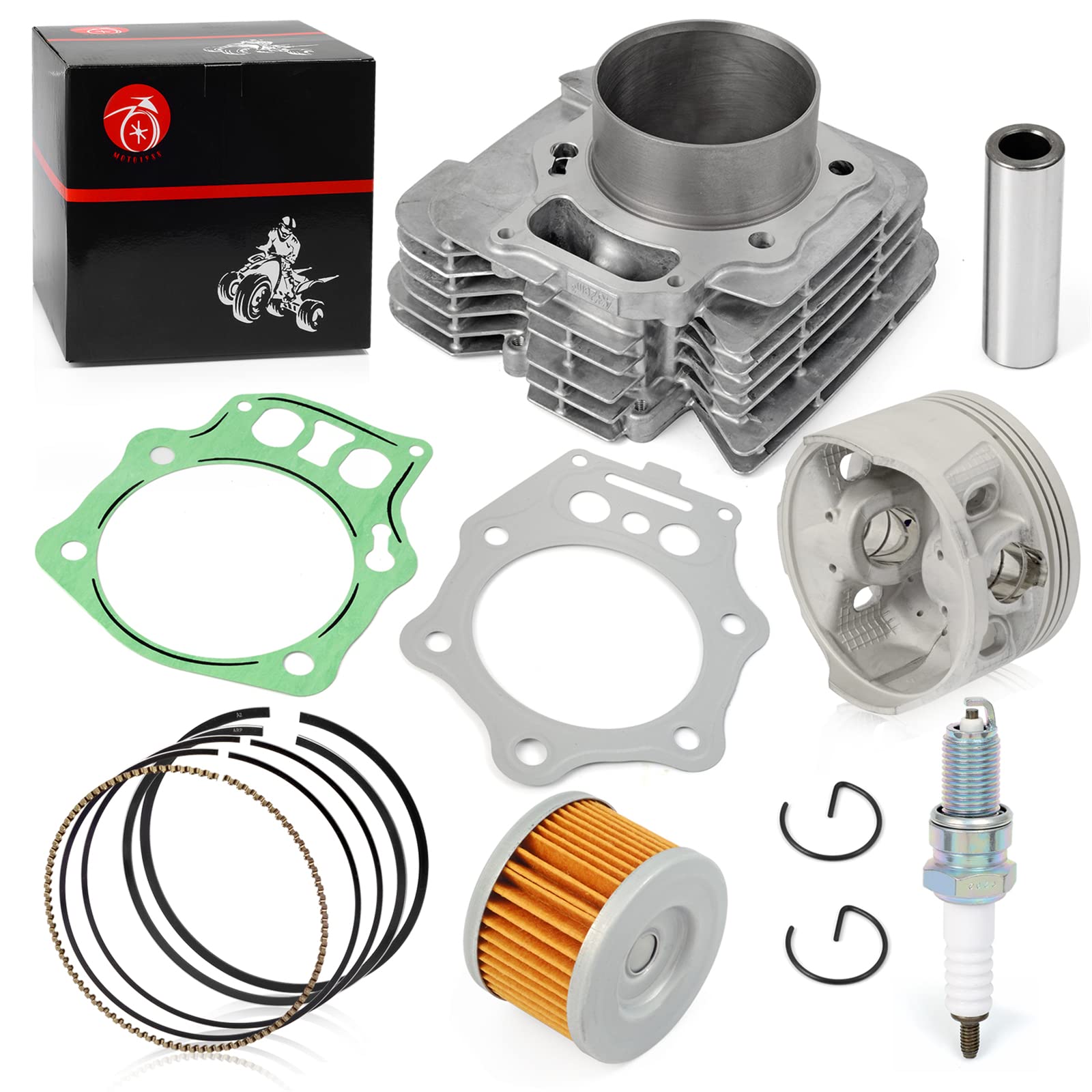 Cylinder Top End Kit Piston Ring Compatible With Honda 1998-2004 Foreman 450 Trx450 Trx450S Trx450Es Trx450Fe Trx450Fm 4X4 12100-Hn0-A00