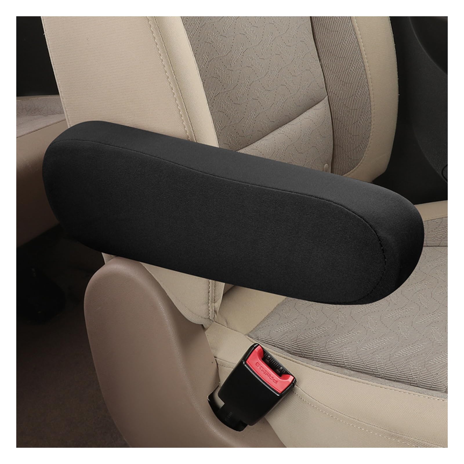 Dickno 2 Pcs Car Front Seat Armrest Covers, Elastic Fabric Auto Seat Armrest Protectors, Universal Front Seat Armrest Cover Replacement, Vehicle Accessories For Car, Suv, Truck (Black)