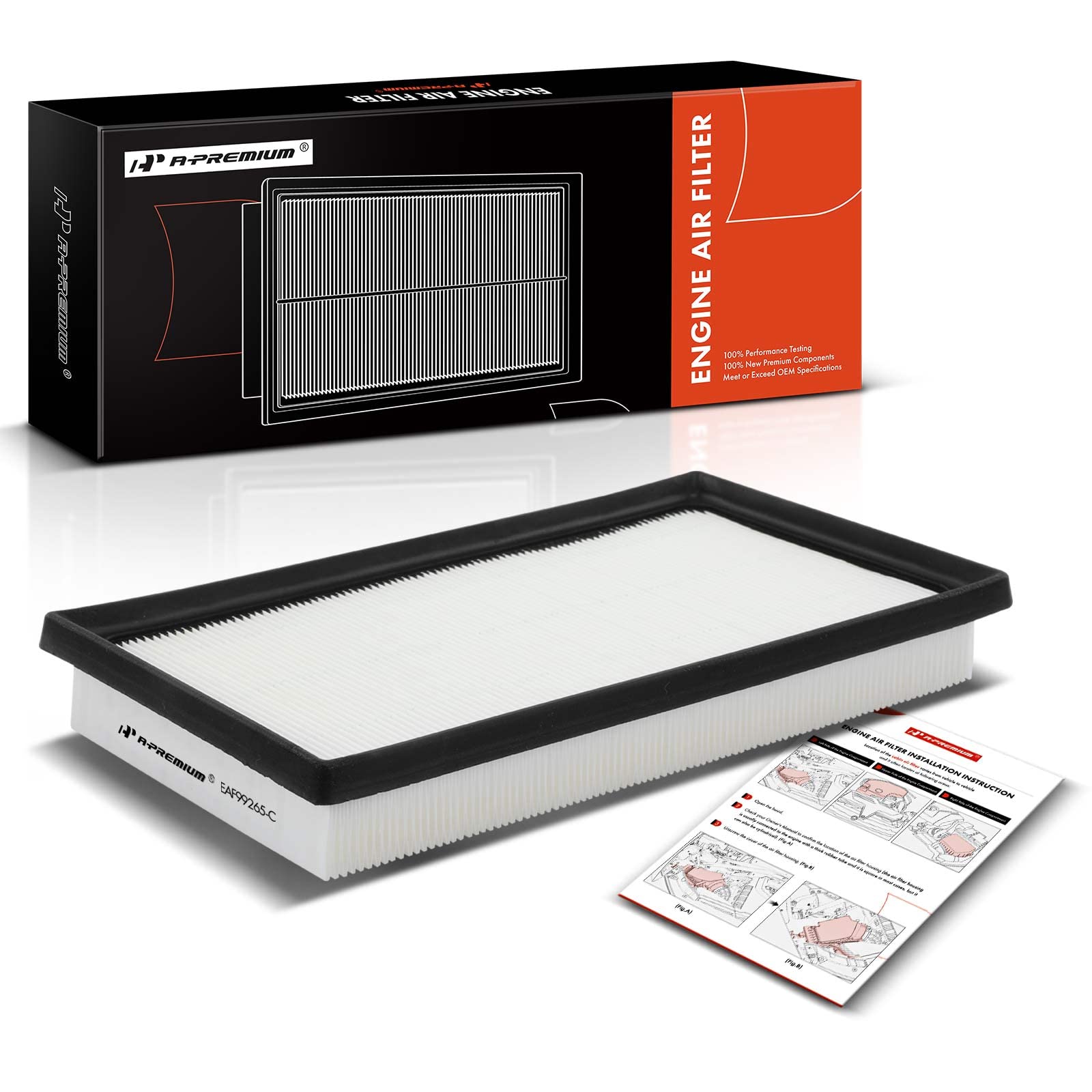 A-Premium Engine Air Filter Compatible With Toyota Camry(Hybrid), Rav4(Hybrid), Corolla, Highlander(Hybrid), Sienna(Hybrid), Avalon(Hybrid), Venza(Hybrid) & Lexus Rx350H, Es300H, Nx350H & Subaru Brz