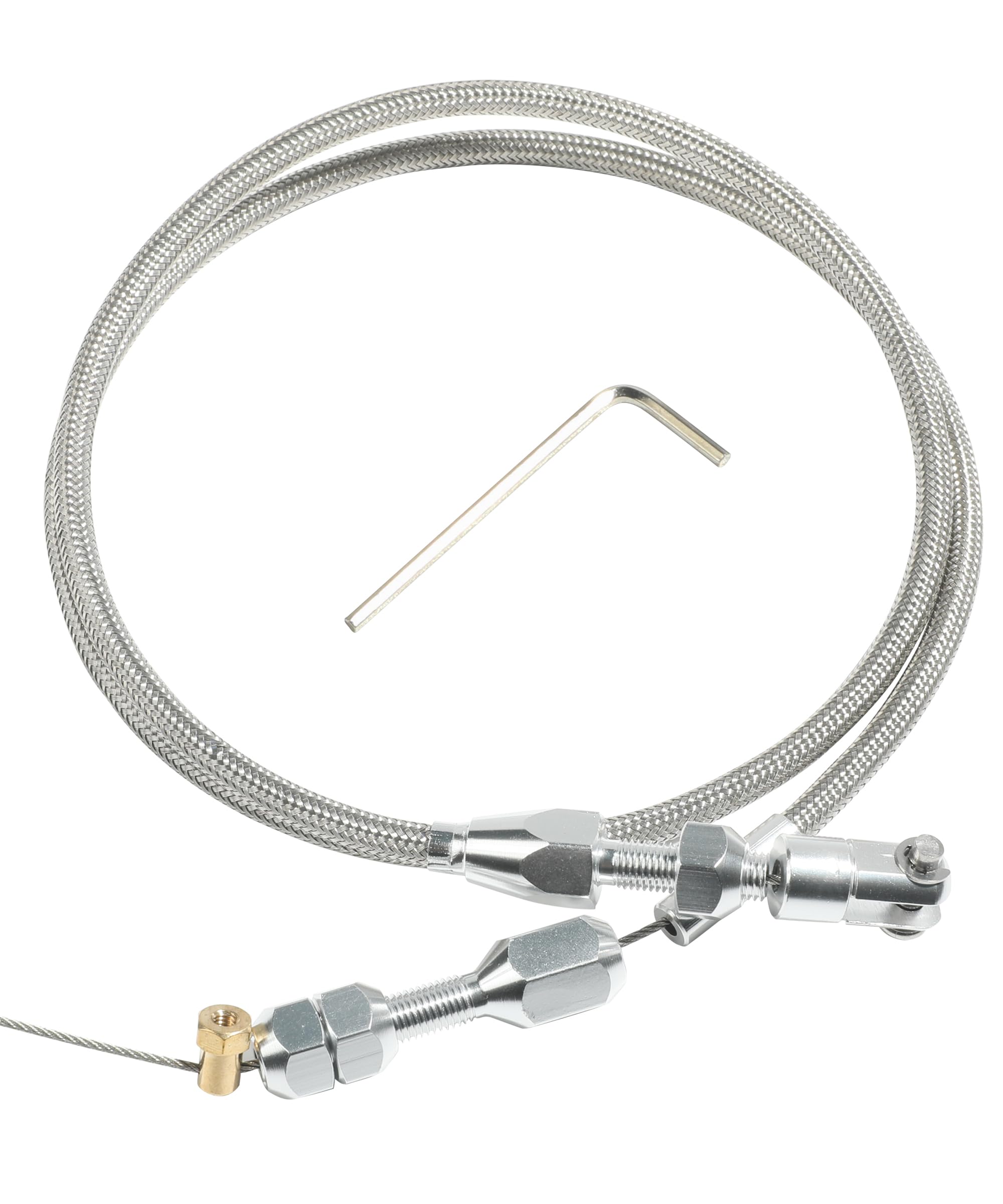 Zlirfy 36' Throttle Cable Kit,Car Braided Throttle Cable,Ls Swap Steel Braided Throttle Cable Repair Kit,Car Accessories Universal Throttle Cable Compatible With 97-07 Ls1 Engine 4.8L 5.3L 5.7L 6.0L