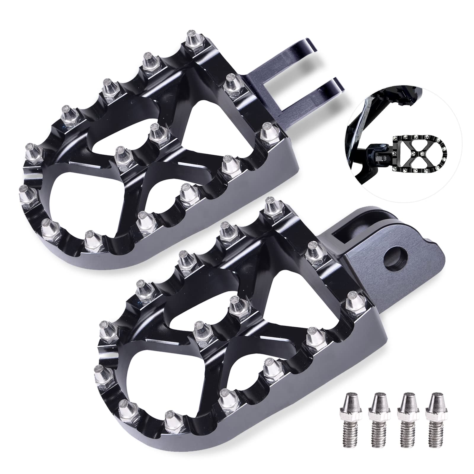 Goldfire M8 Softail Lowrider Foot Pegs Mx Style Foot Pegs For H-D Softail Slim Flsl 107/Lower Rider Fxlr 107/Street Bob Fxbb 107/Fat Bob Fxrb 107/Sport Glide Flsb 107/Lower Rider S (Black)