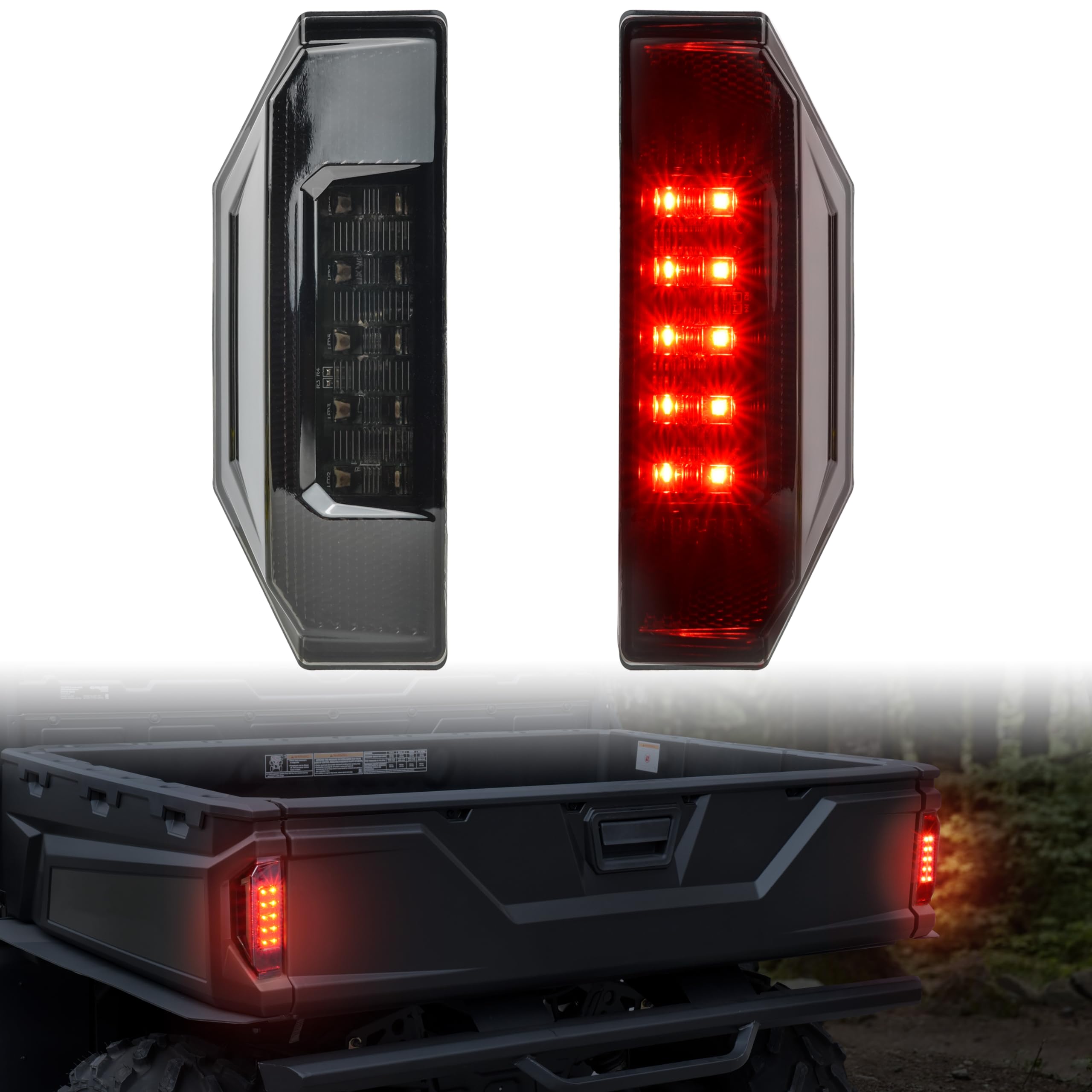 Sautvs Ranger Tail Lights, Smoked Black Led Taillights Rear Brake Stop Lights For Polaris Ranger 570 Full Size Xp 900 Ranger 570 900 1000 General 1000 2015-2020 Accessories(2Pcs, Replace #2412774)