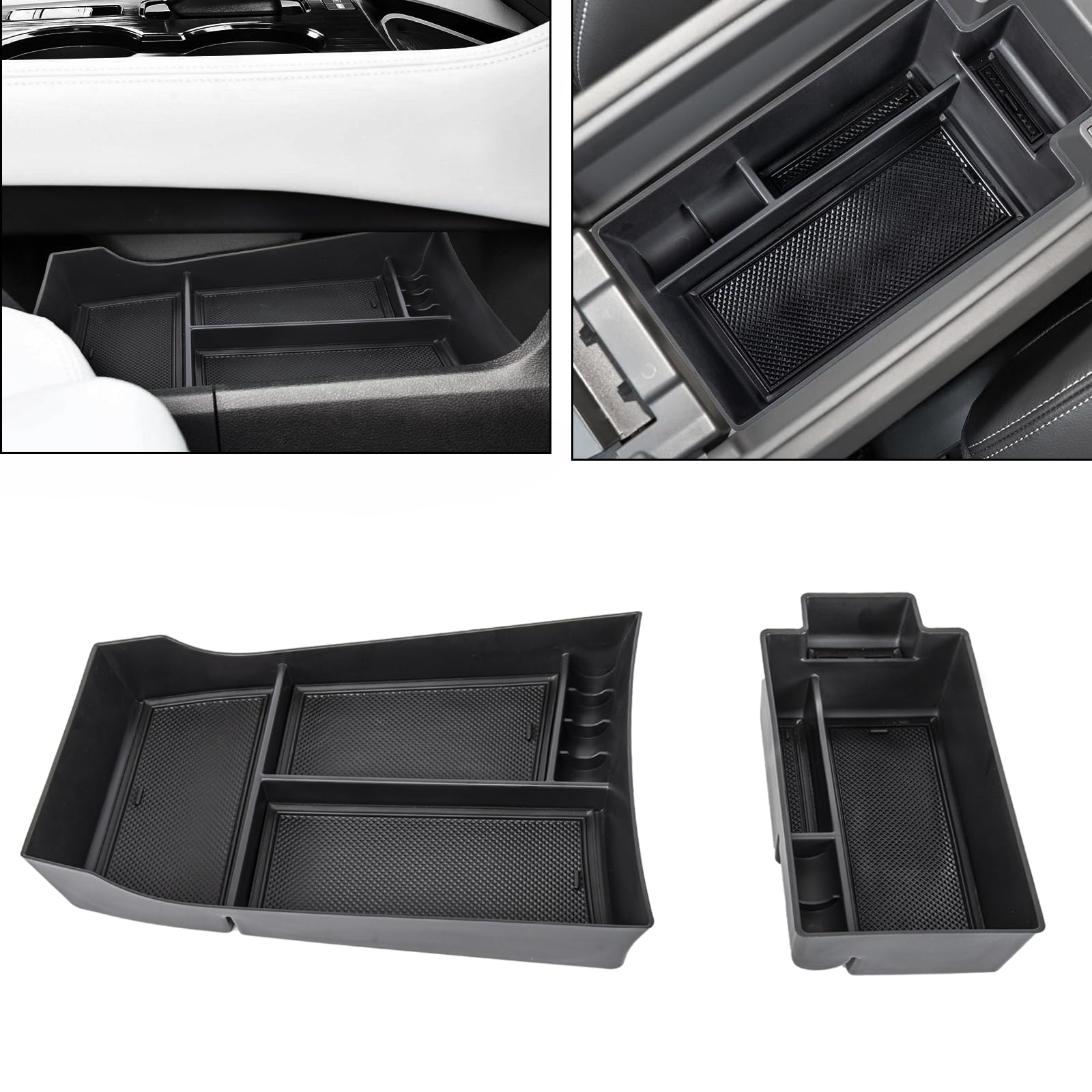 Neepiar Center Console Organizer Compatible With Nissan Rogue 2021 2022 2023 2024 2025 Armrest Storage Box Insert Tray Interior Secondary Accessories(2Pcs Center Console Tray)