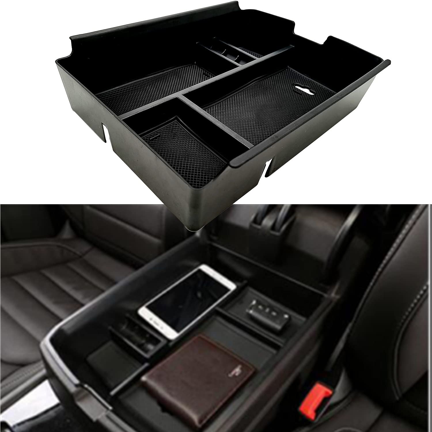 Evtime Center Console Organizer Fit For Vw Atlas And Cross Sport 2018 2019 2020 2021 2022 2023 Interior Storage Box Accessories (Not Fit For 2024) (Console Organizer)