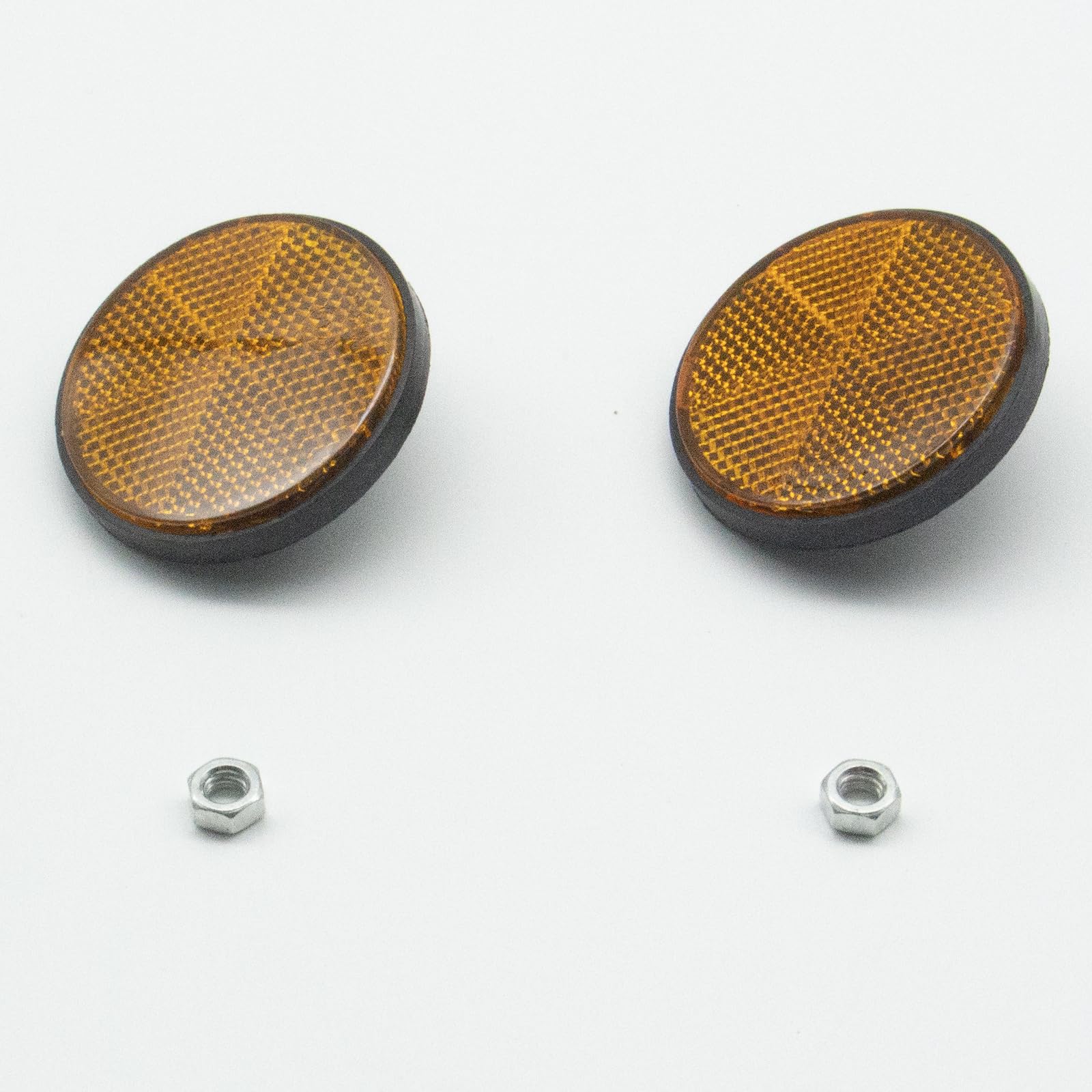 Incontesta Pair Motorcycle Reflectors Orange(2.2 Inch Dia), Good Reflection With Round Reflective Reflectors, Warning Reflector For Motorcycle Scooter Atv (Orange)