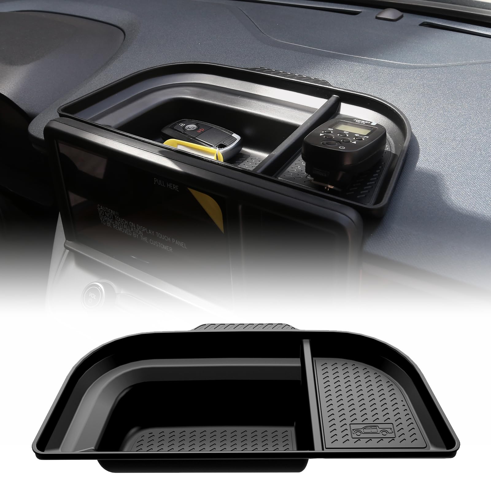 Mabett Dashboard Storage Organizer For Ford Maverick Accessories 2022 2023 2024, Non-Slip Dash Panel Insert Tray Fit Maverick Behind Screen