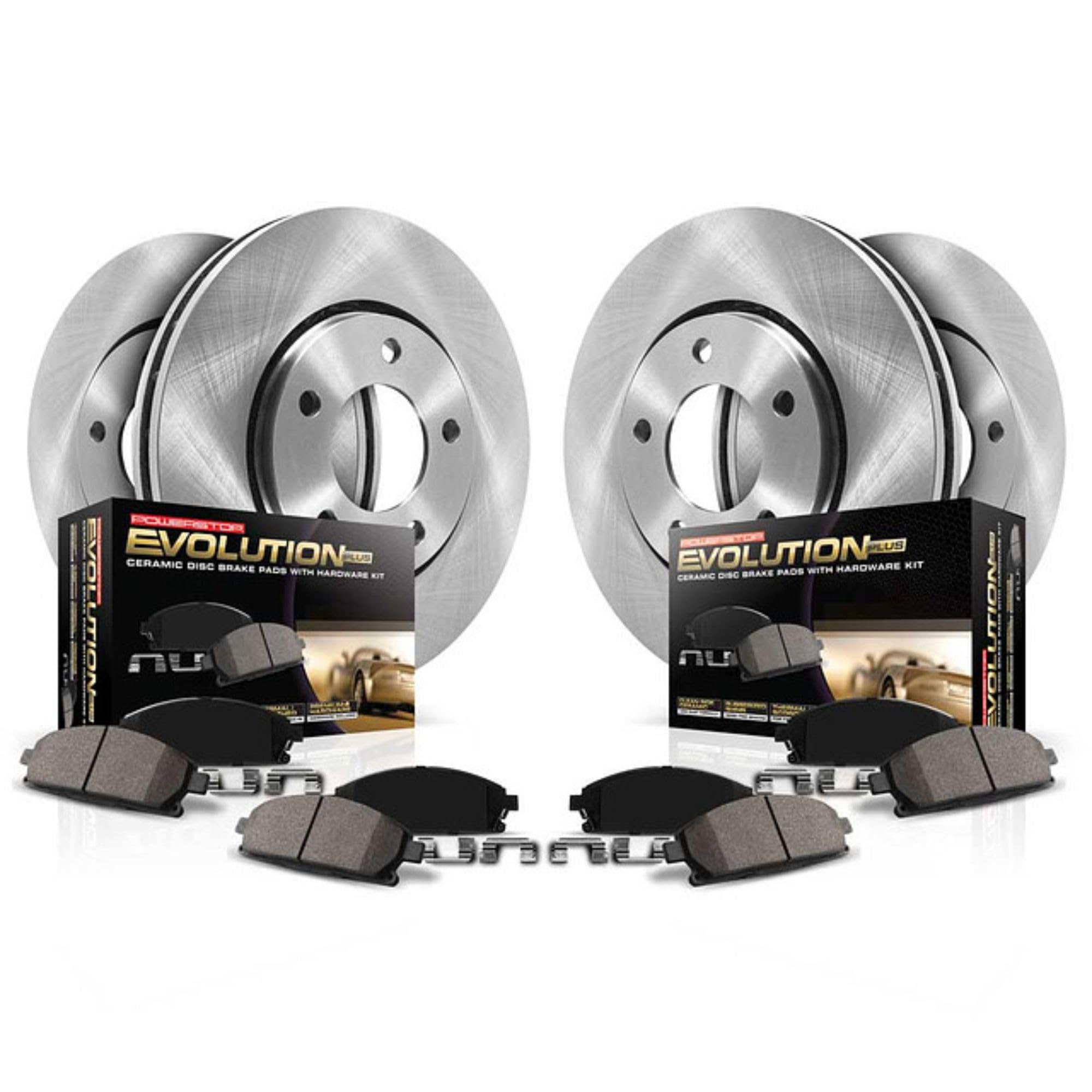 Power Stop Brake Kit For 2010-2015 Lexus Rx350 Rx450H, 2014-2019 Toyota Highlander, 2011-2020 Sienna - Front And Rear Replacement Brake Rotors & Ceramic Brake Pads, Koe5828