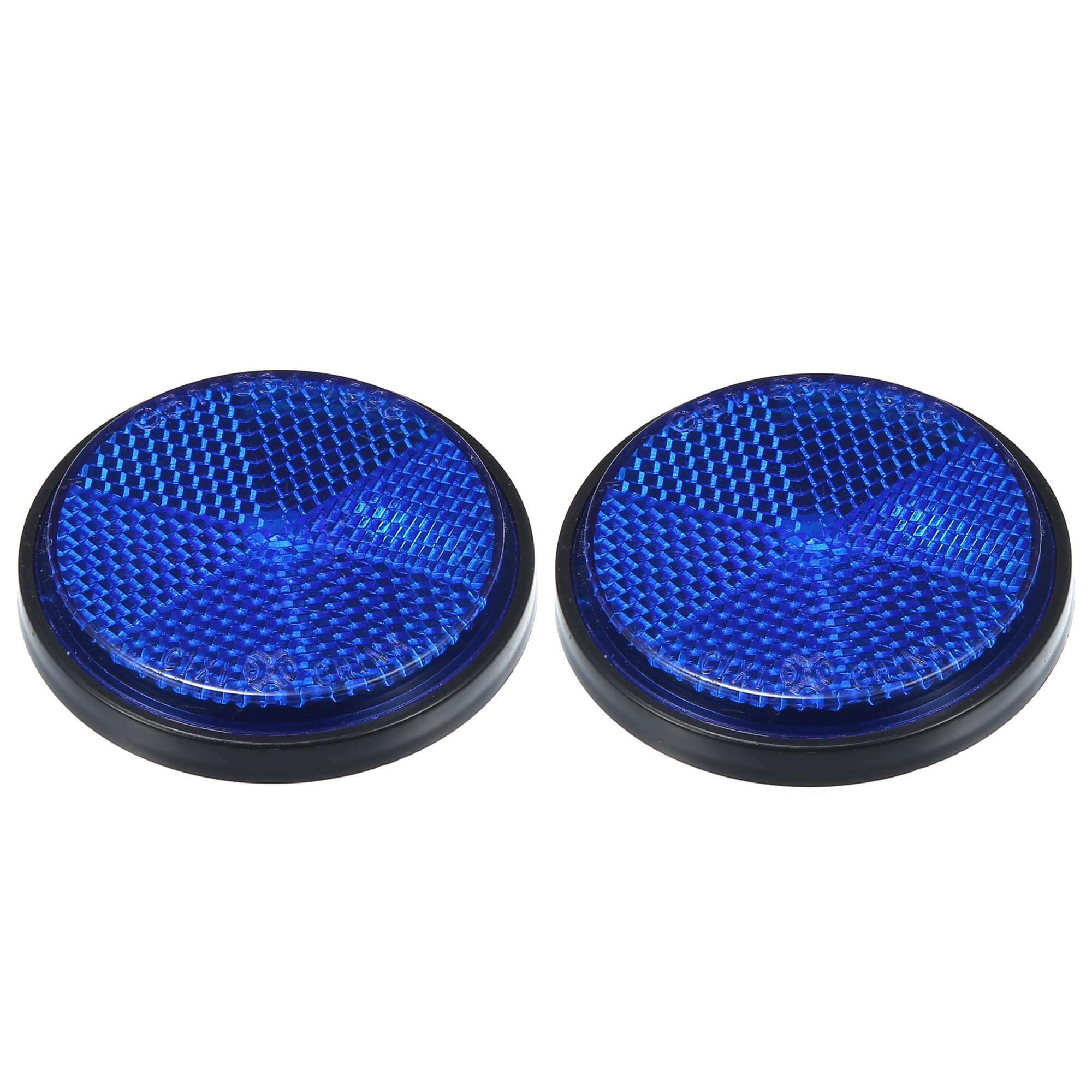 X Autohaux 2 Pcs Universal Round Shape Reflector For Motorcycle Garbage Cans Car Trailer Truck And Bike Blue