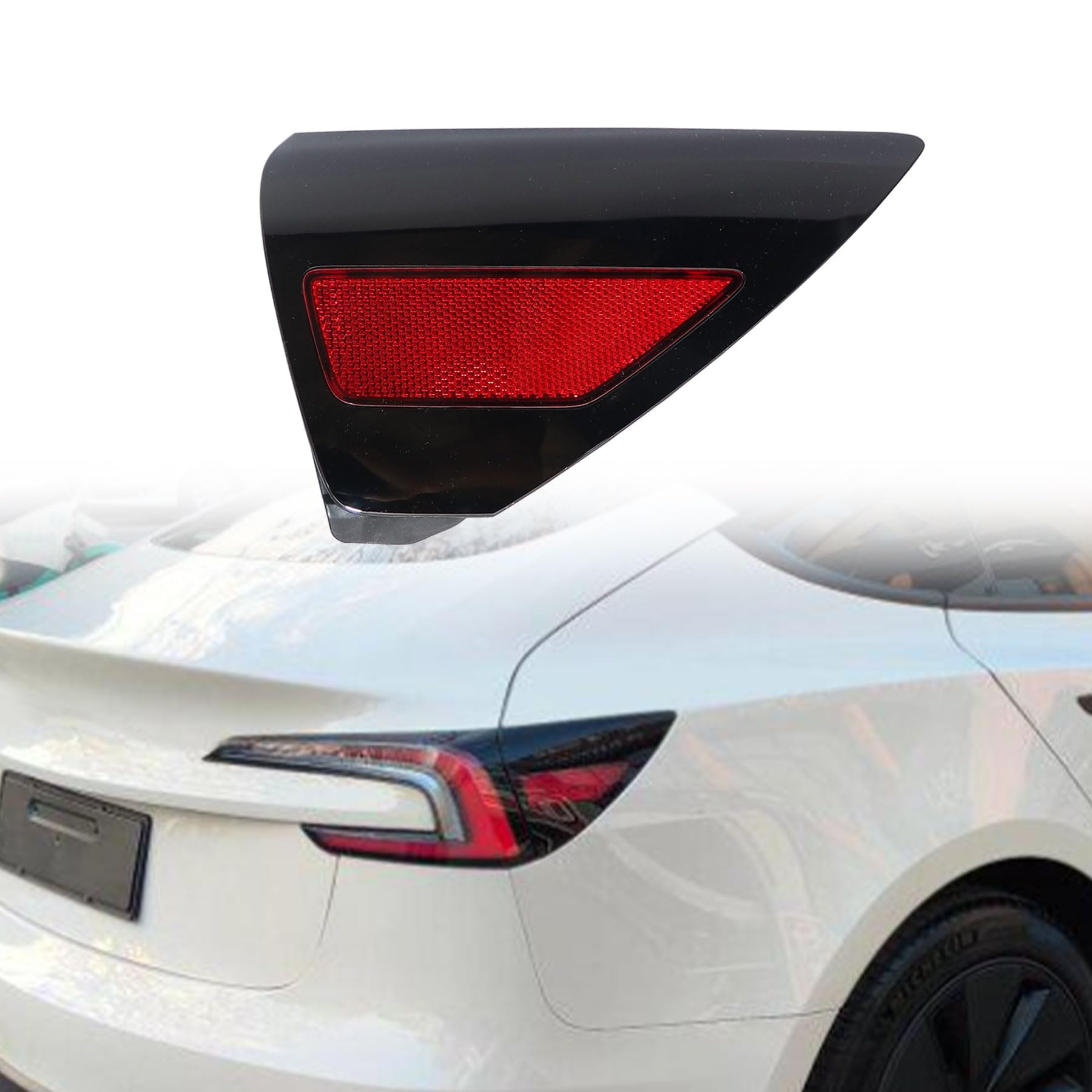 Xqsmwf Right Rear Tail Light Panel Mount Reflector Cover Compatible With Tesla Model 3 Model Y 2017 2018 2019 2020 Replace Part Number 1100781-99-D 110078199D