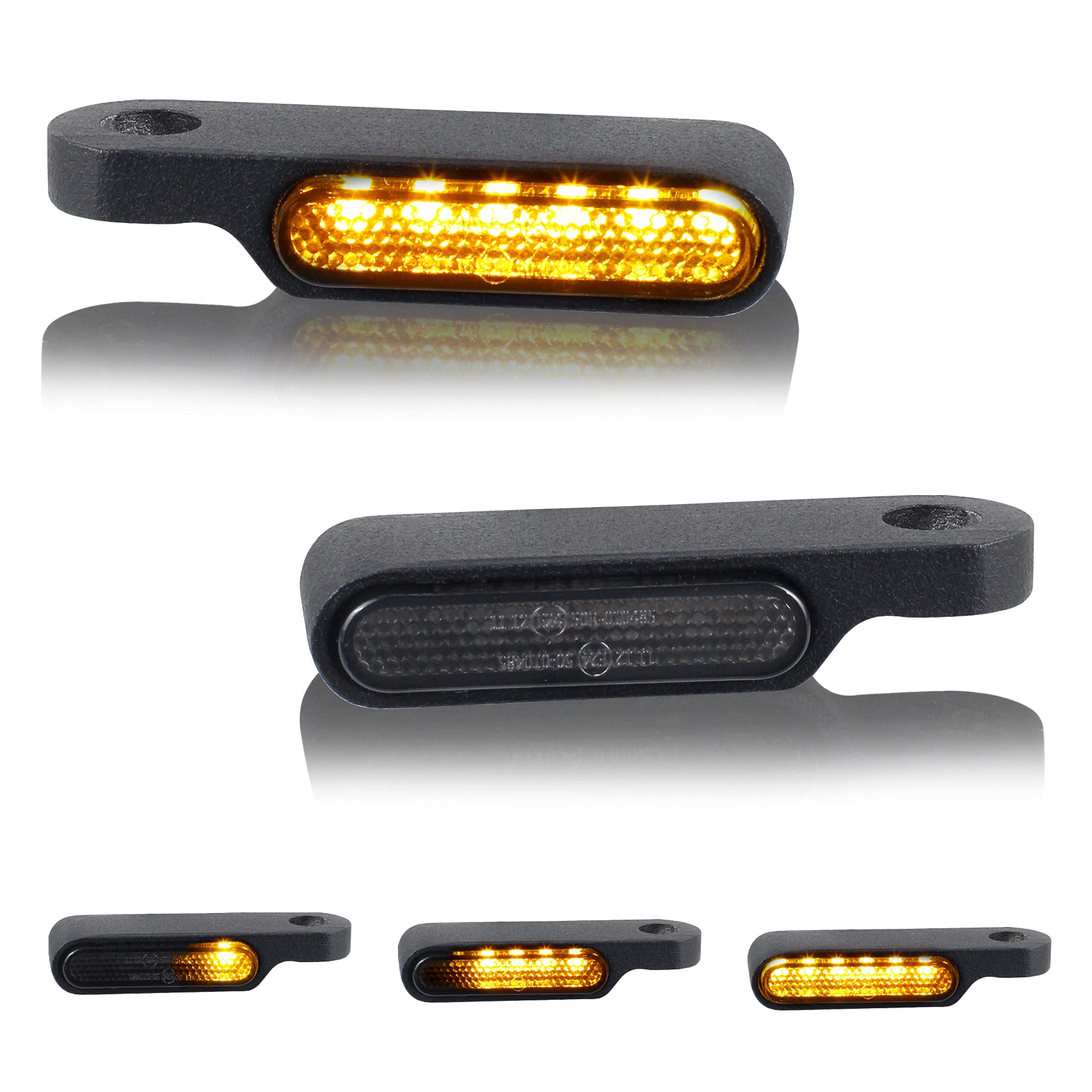Quasco Universal Motorcycle Turn Signals Sequential Front Led Blinkers Amber Lights Compatible With Harley Honda Yamaha Suzuki Kawasaki