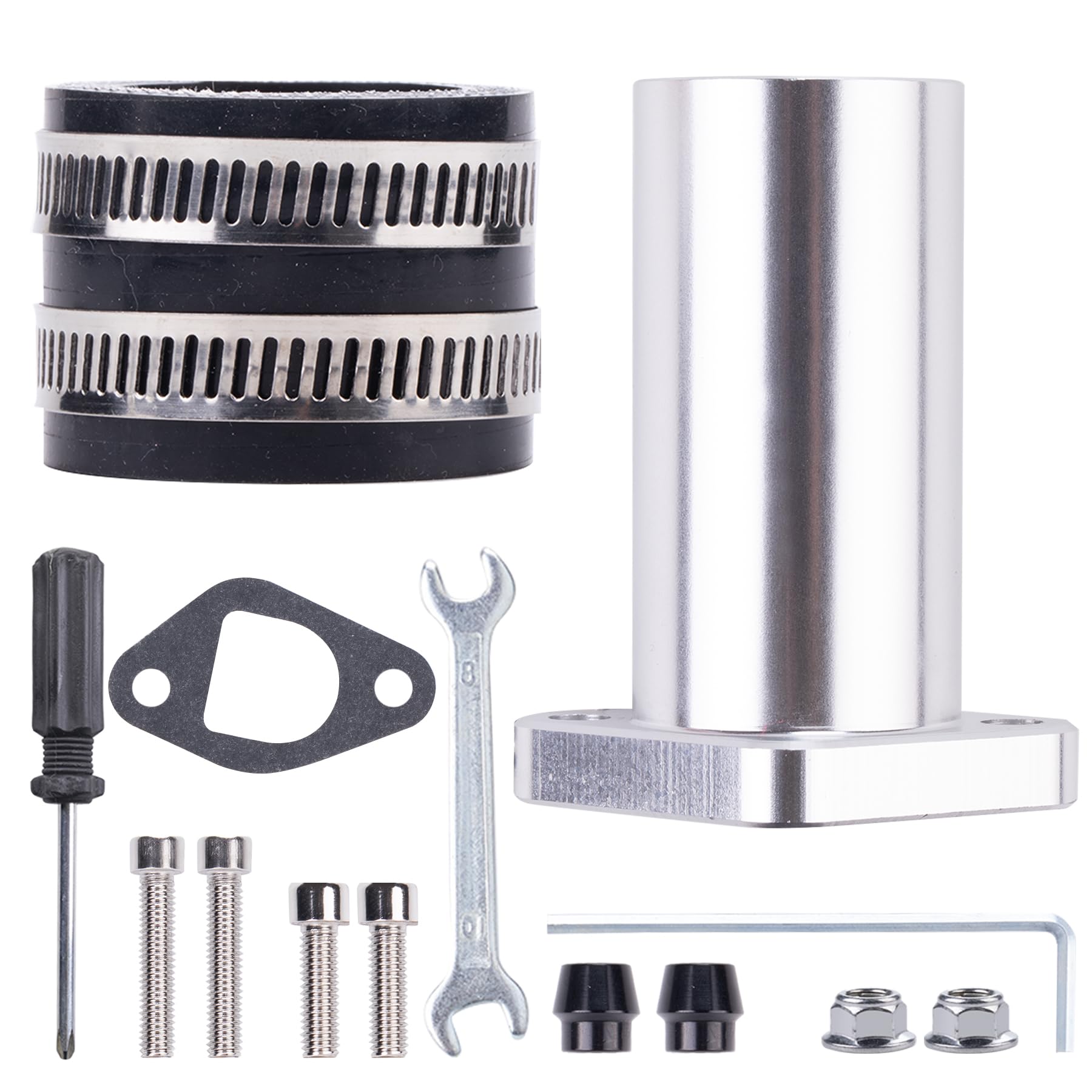 Ciom Universal Intake Pipe Manifold (White) And Motorcycle Carburetor Intake Manifold Interface Inlet Pipe(Black 35Mm) For Pwk24 Carburetor Coleman Bt200X Ct200U-Ex Predator 196Cc 212Cc 6.5Hp Gx200…